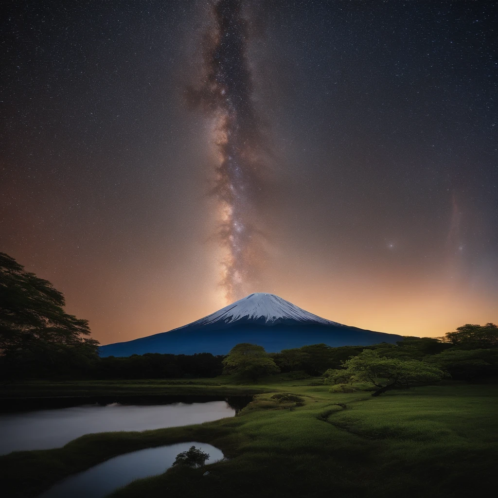 Master Parts、Superior Quality、superior image quality、The 8k quality、Beautiful pictures of the starry sky、magnifica、Arched Milky Way、mont.Fuji