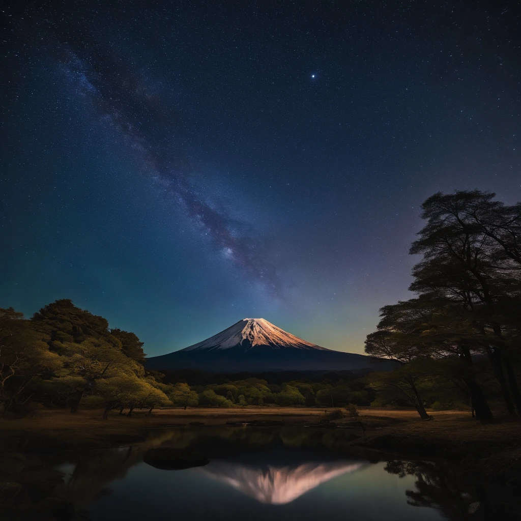 Master Parts、Superior Quality、superior image quality、The 8k quality、Beautiful pictures of the starry sky、magnifica、Arched Milky Way、mont.Fuji