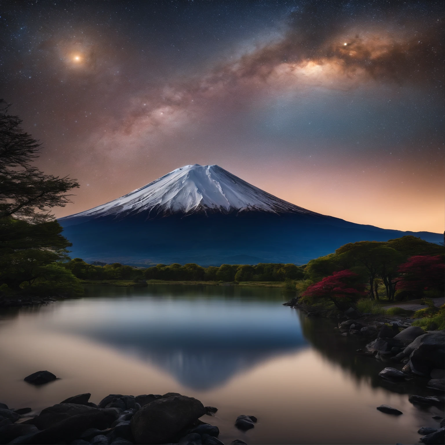 Master Parts、Superior Quality、superior image quality、The 8k quality、Beautiful pictures of the starry sky、magnifica、Arched Milky Way、mont.Fuji
