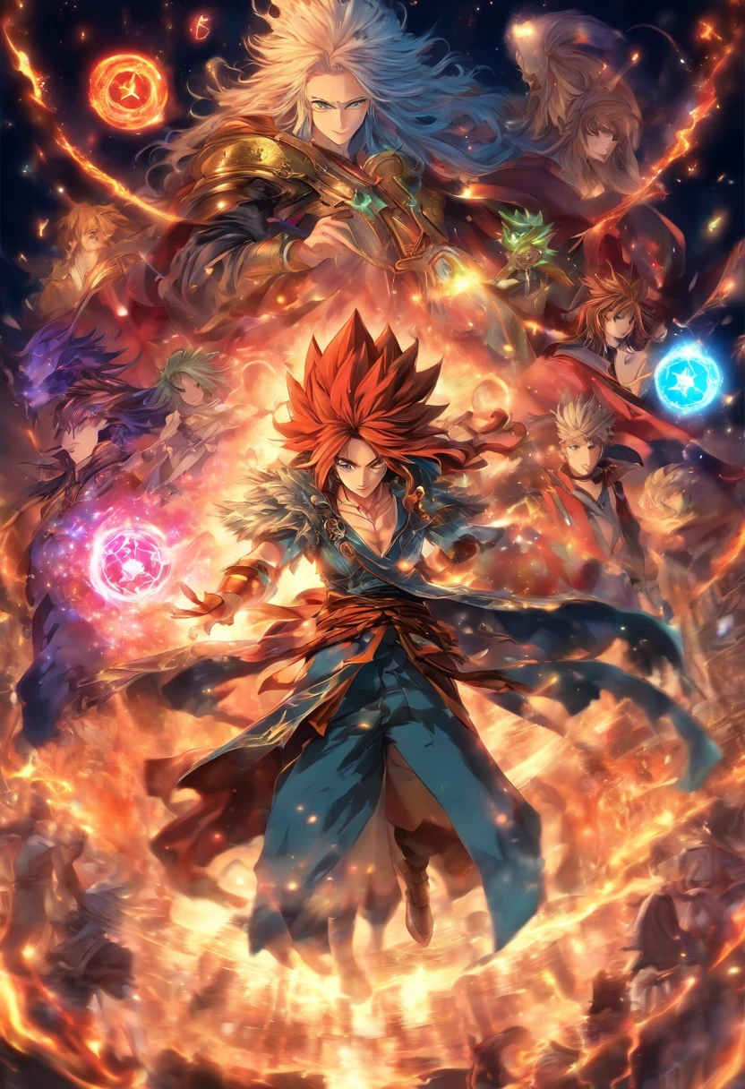 Masterpiece, Best Quality, Mixed Potion, Energy, Unknown Horror, Arcane, Magic Surround, Magic Surround, Wand, Books, Pages Flying in the Sky, Omniscience, Predicting the Future, Understanding the Past, Frost Magic, Warlock, Magic Circle, Pentagram, Spells, Chant Magic, Red Hair, Long Hair, --v 6