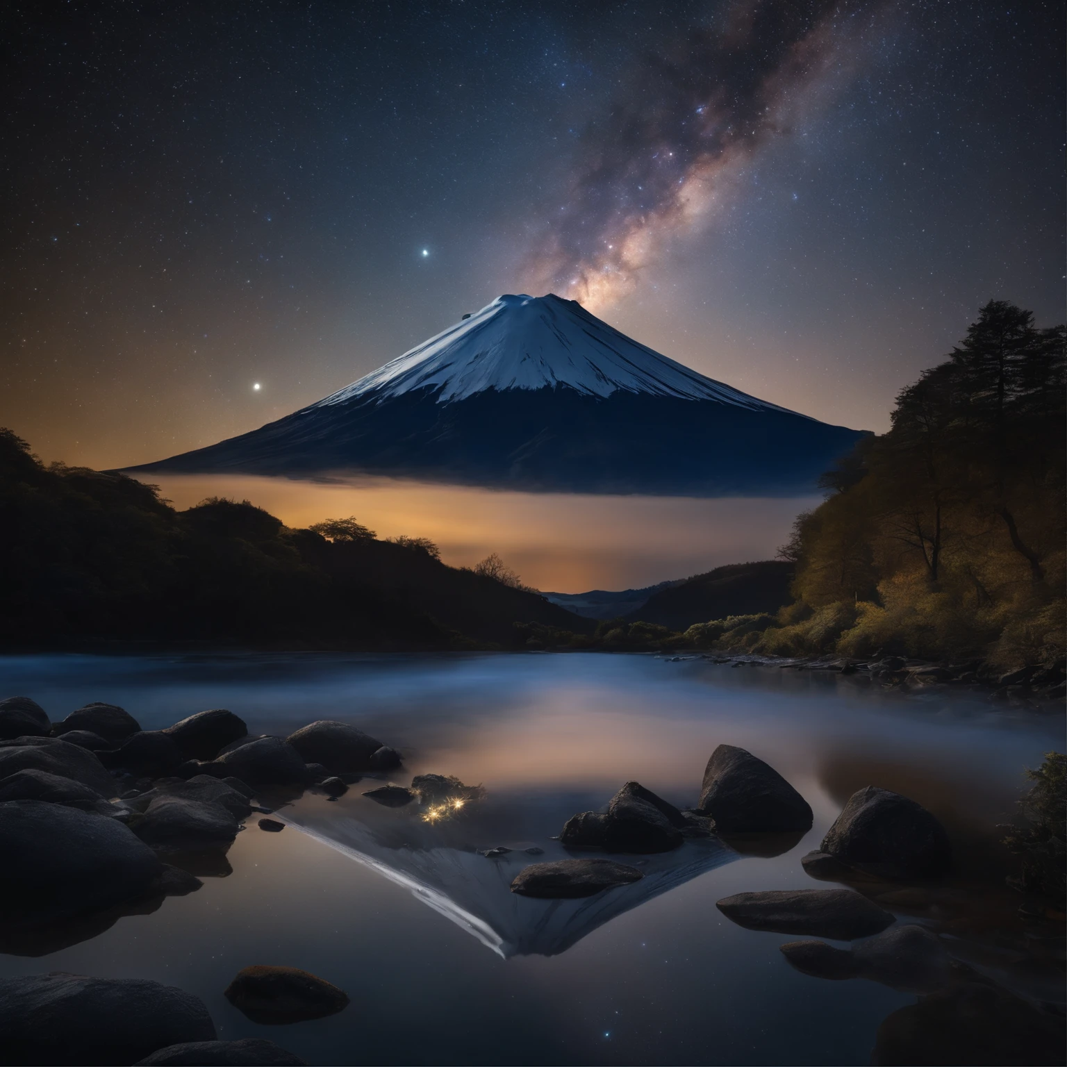 Master Parts、Superior Quality、superior image quality、The 8k quality、Beautiful pictures of the starry sky、magnifica、Arched Milky Way、mont.Fuji、Meteor swarm
