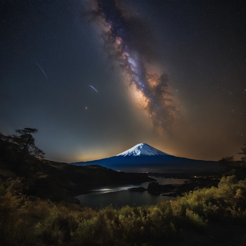 Master Parts、Superior Quality、superior image quality、The 8k quality、Beautiful pictures of the starry sky、magnifica、Arched Milky Way、mont.Fuji、Meteor swarm