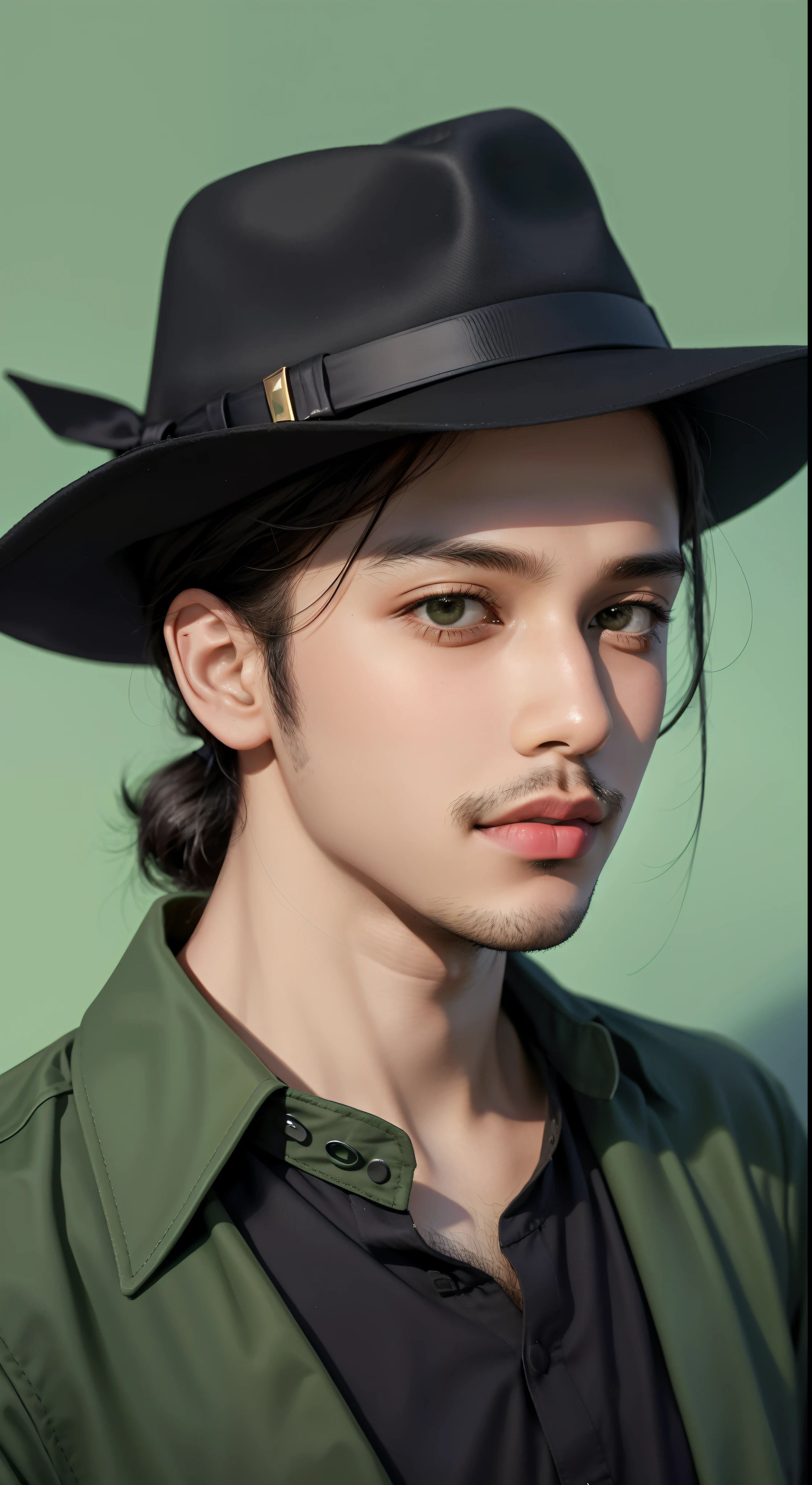 there is a man wearing a black hat and a green shirt, riyahd cassiem, around 1 , taken in the early 2020s, mid shot portrait, profile shot, 1 / 4 headshot, 1 / 2 headshot, ismail, headshot photo, headshot profile picture, jayison devadas, mohamed chahin, album photo, front portrait