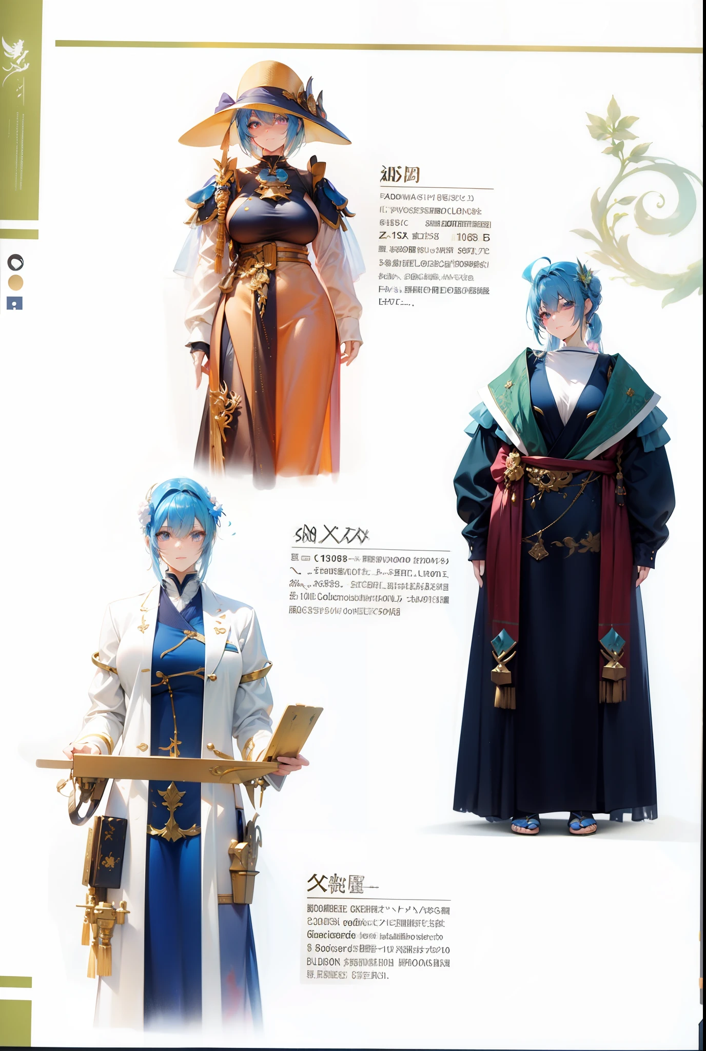 blue hair,ssmile,hentail realism, shadowing,,character sheets, reference sheet, Standing painting, 8K, Super detail, 1080p, Women's HD,Slim,femele, 16k, A high resolution, Best quality, High quality, Anatomically correct, Masterpiece, ccurate, hyper HD,As graceful as a swan,unreal-engine, Ghibli-like colors, anime big breast, Standing painting, angle of view,Mecha girl,Yarn skirt,ssee-through,