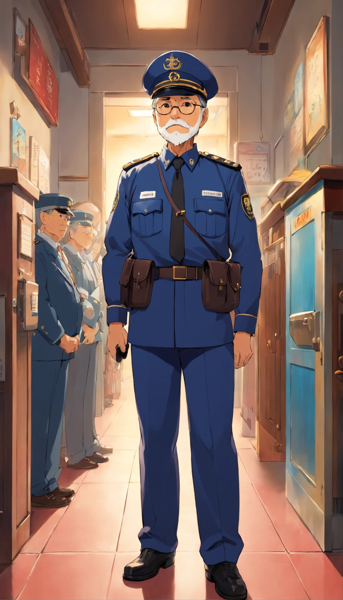 School security guard,not to old,aged 60 years old.