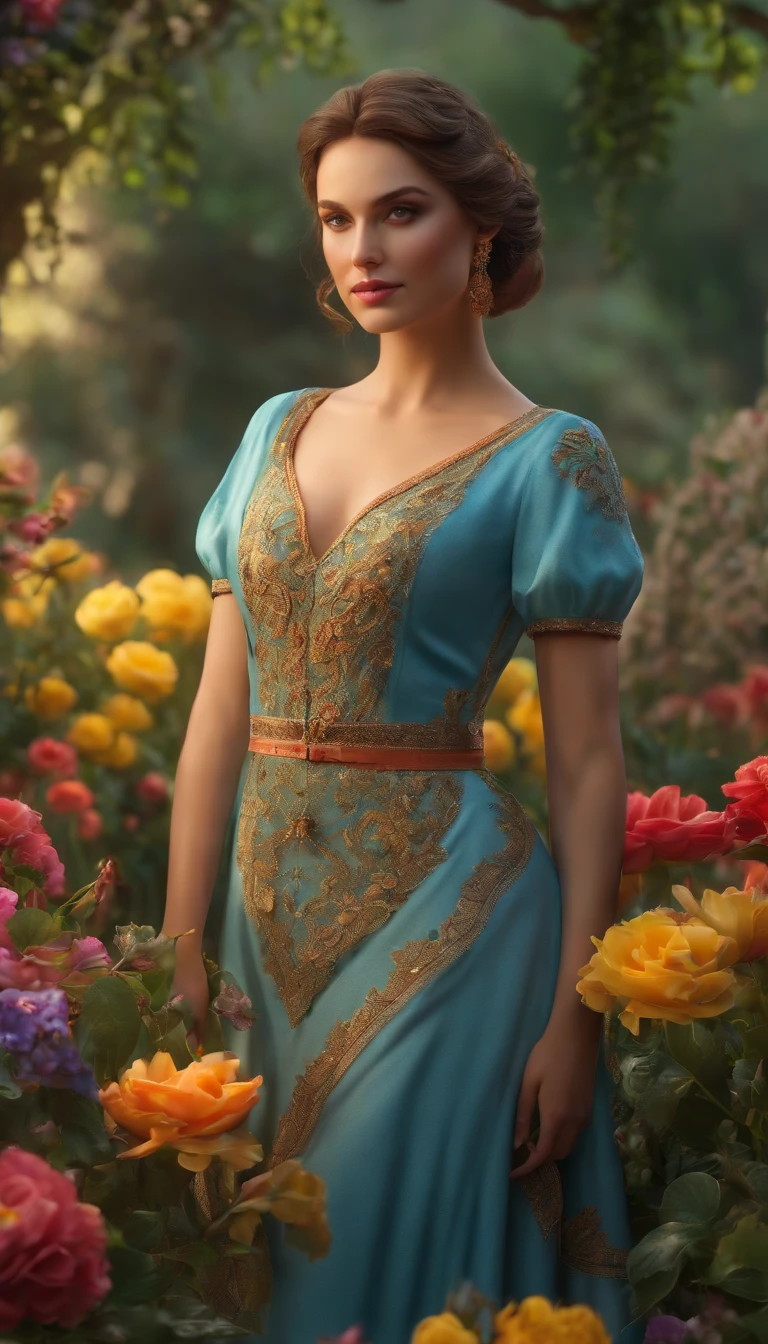 Wallpaper, photo, masterpiece, best quality, full length.
garden, morning, summer, flower, beautiful woman, National Geographic, uhd style, illustrated, vray, beautiful, uses, manapunk
16k, masterpiece, realistic, Vibrant colors, UHD, perfect composition, beautiful, detailed composition, detailed octane rendering, ArtStation Trends, photorealism, Detailed anatomy, Realistic proportions, Macro photography, super detail, artstation trends, sharp focus, studio photography, intricate details , high detail,