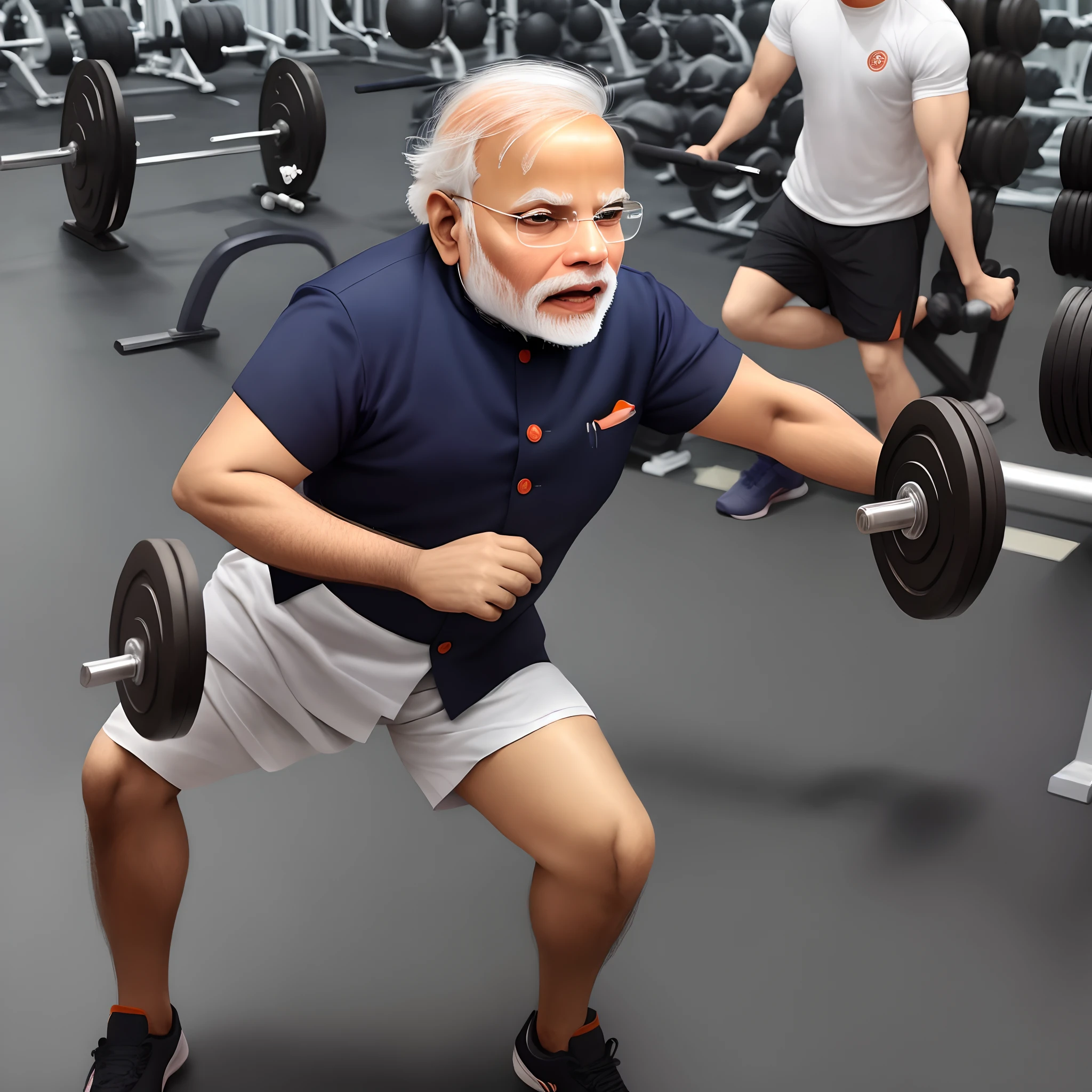 Narendra Modi doing gym