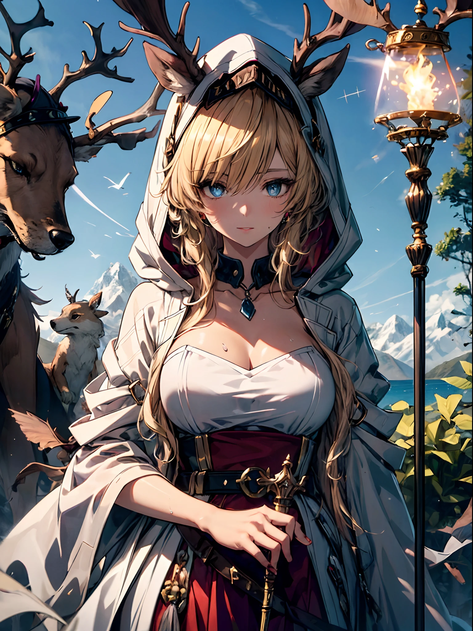 An exquisite masterpiece, Beautiful details, Colorful, Fine details, Detailed lips, Intricate details, Masterpiece, Top quality, Realistic, Ultra detail, Super detail, (Glossy glossy skin, Sweaty: 1.4), Absurdity, Camera gaze, Dynamic lighting, high resolution, Sharp focus, Depth of field, Detailed eyes, Sharp eyes, Realistic eyes, The protagonist, Japanese junior high school student, The protagonist, She is a beautiful girl with long blonde hair, Blue eyes, and star-shaped pupils, After reincarnation to another world, She already possesses magical and adventurous abilities. She was glad she was so cute，Look at the face in the mirror，ssmile. Her smile is expressed in intricate details and realistic descriptions, Use words like quality, Image quality, detail, Masterpieces, offcial art, Masterpieces, Authentic masterpiece and detail. Her face is a human body based on human anatomy, Her fingers were not deformed. Her pupils are attractive, Has a clear blue color and exaggerated star-shaped pupils.
She is also interested in otherworldly clothing, Try on colorful dresses and accessories. She chose clothes that looked good on her，Show off her sense of style. She wore a white lace dress，Pink ribbons and floral ornaments tied around the head. She wears a pearl necklace around her neck，ear piercings. She wears white gloves on her hands，He wears white socks，Wear pink shoes on your feet. She wears a small heart-shaped brooch on her chest. She has feathers on her back，Looks like an angel.
She is also fascinated by otherworldly magic, So she grabbed a spell book and a wand to try her hand at magic。。。. She uses magic with attributes such as fire, water, Zephyr makes fireworks, Buble, and balloons in the air. She casts the spell she learned from the spell book，And release a glowing ball from the wand. She waved her wand，Draw colorful patterns and letters in the air。. She pointed to her wand，Move small animals and dolls. She threw her wand，Pick it up in the air.
She is also obsesse