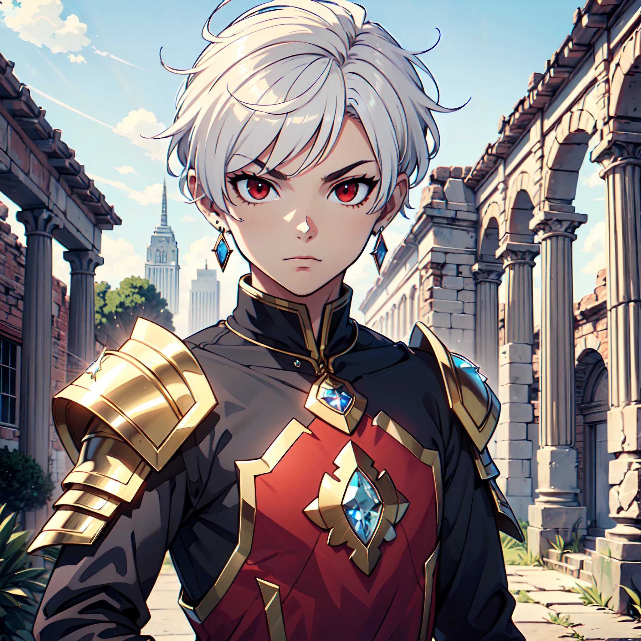128K Ultra High Definition,
128K Ultra High Quality,
128K Ultra High Resolution,
128K Definition,
128K Quality,
128K Resolution,
Best Definition,
Best Quality,
Best Resolution,
Hyper Detailed,
Hyper Definition,
Hyper Quality,
Hyper Resolution,
Perfectly Detailed,
Perfectly Designed,
Masterpiece,
Body Shot,
Anime,
(((1 Boy))),
(((Handsome))),
(((Short White Hair))),
(((Undercut Hairstyle))),
(((Red Eyes))),
(((Wearing Gem Jeweled Earrings))),
(((Wearing Warrior Armor))),
Ancient Ruins Scenery Background,