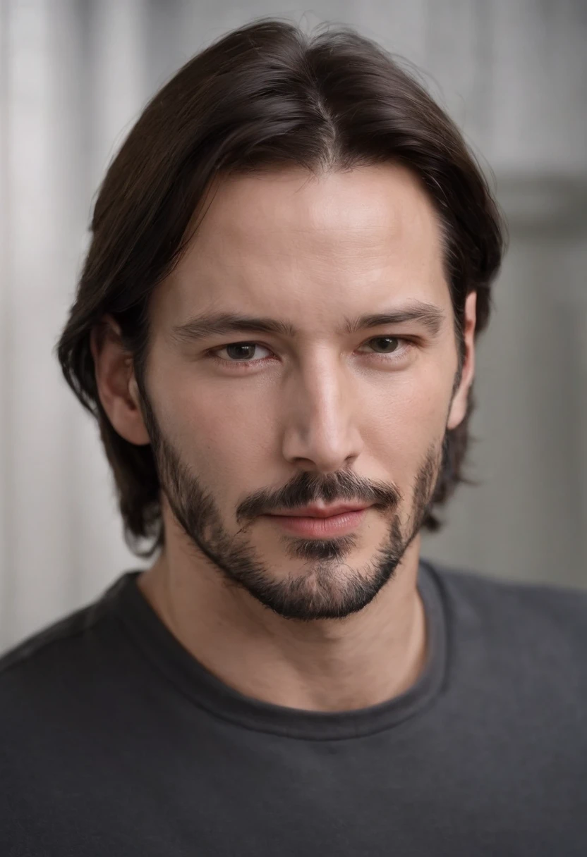 Young Caucasian male,without a beard, 20 yrs,Resembles Keanu Reeves,Completely realistic, , Full high resolution, Well made,detail-rich.Don't grow a beard