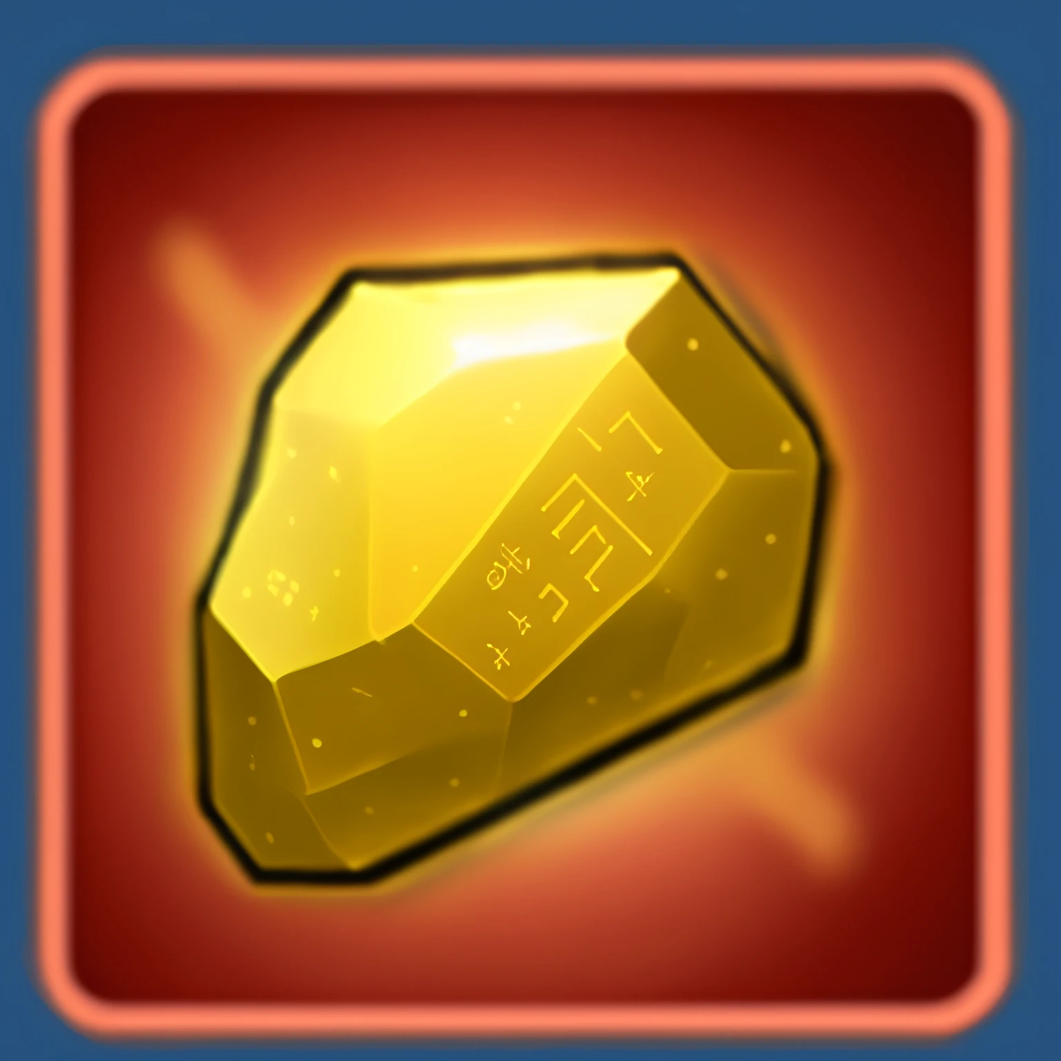 Gold stone，The stone is covered with oracle bones，runic
