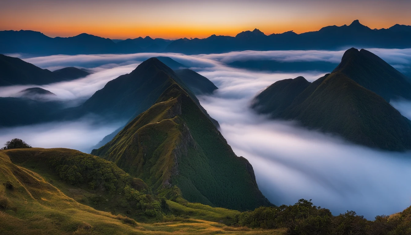Menino Grande do Sol,grandes risos,um estilo bidimensional,pele amarela,Fundo do sol nascente,a parte superior do corpo,foto frontal,Picos de Montanha