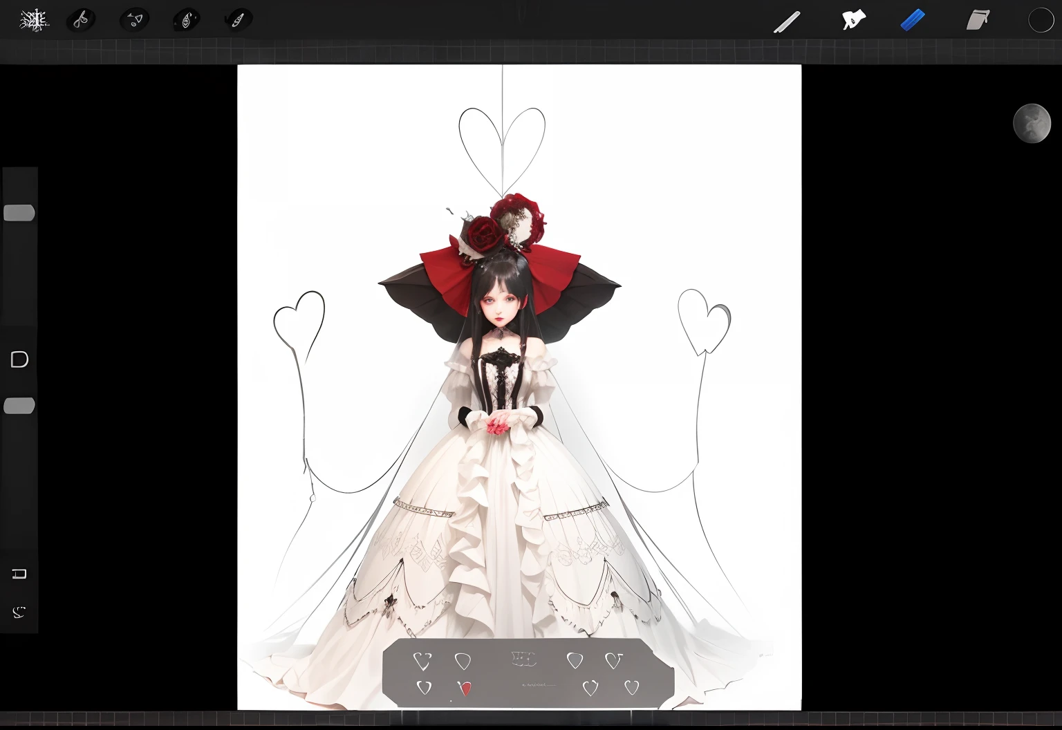 Gothic Dark Fairy Tale Red Black Playing Cards