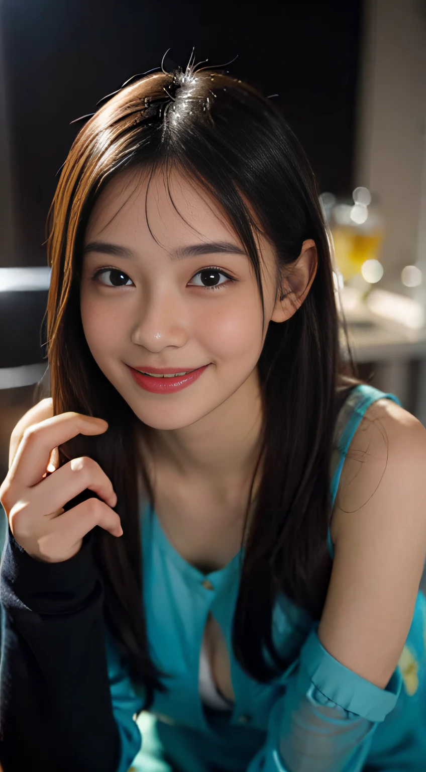 1 pretty girl,happy smile, magician, fantasy, alien Planet l