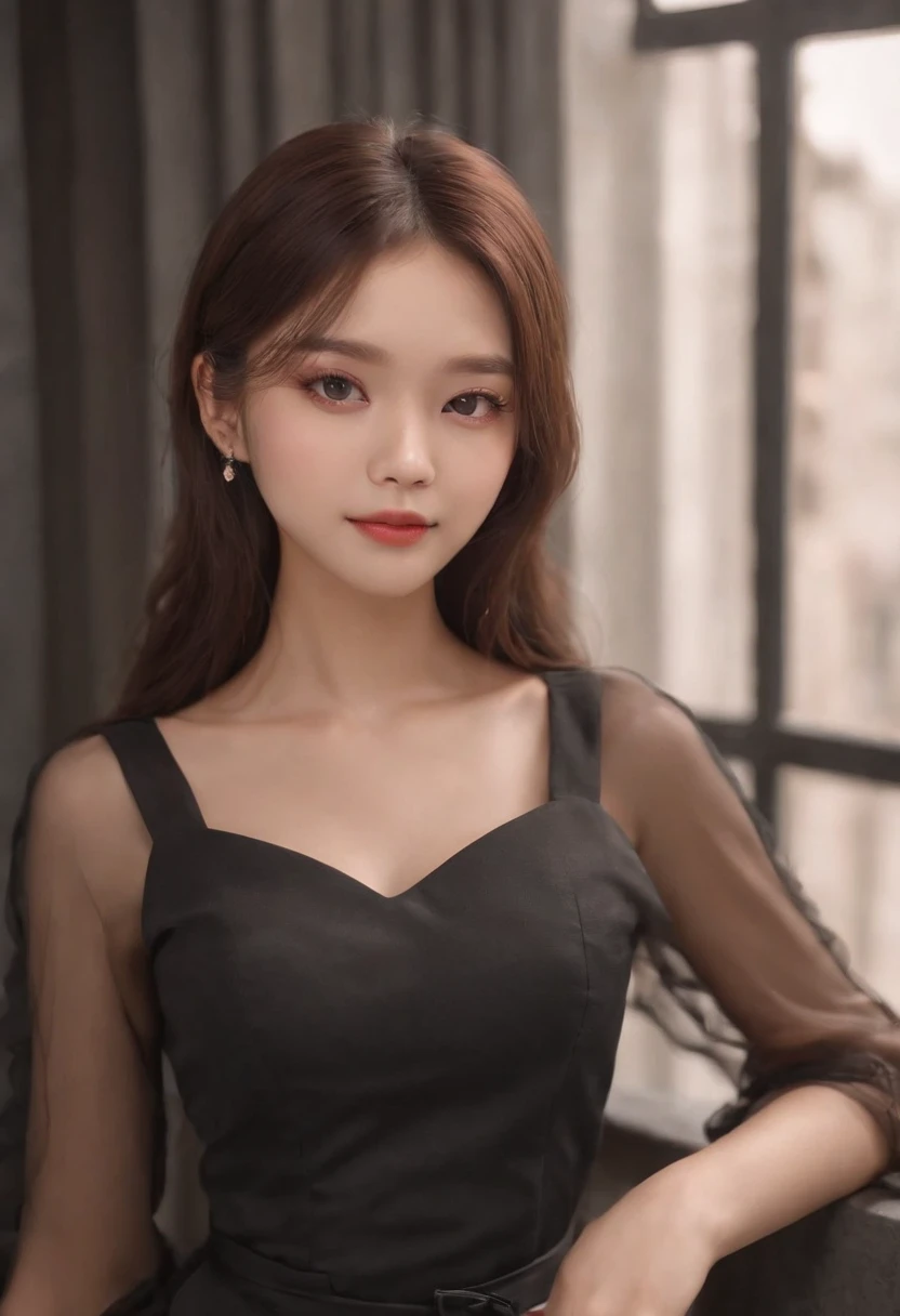 1girl in、Beautiful vintage colors、instagram(Photorealsitic、hight resolution:1.4)、((Puffy eyes))、Staring at the viewer、、full bodyesbian(8k、RAW Photography、top-quality、masterpiece:1.2)、(realisitic、Photorealsitic) :1.37)、(foco nítido:1.2)、Professional Writing、photon maping、Radio City、Physically Based Rendering、(de pele branca:1.2)、(small tits:1.2)、Viewer's Perspective、(Middle hair:1.5)、portlate、Purple eye、(silber hair:1.1)、bangss、(symple background:1.4)、独奏、The upper part of the body、realisitic、(masterpiece:1.4)、(top-quality:1.4)、(glowy skin)、fashionGirl、makeups、a smile(Skinny、Mouth closure、full of shyness:1.3)、(Standing、Black Stewardess Uniform、A Necromancer:1.1)、Medium bust、sexypose、Brown hair、Short Bob、