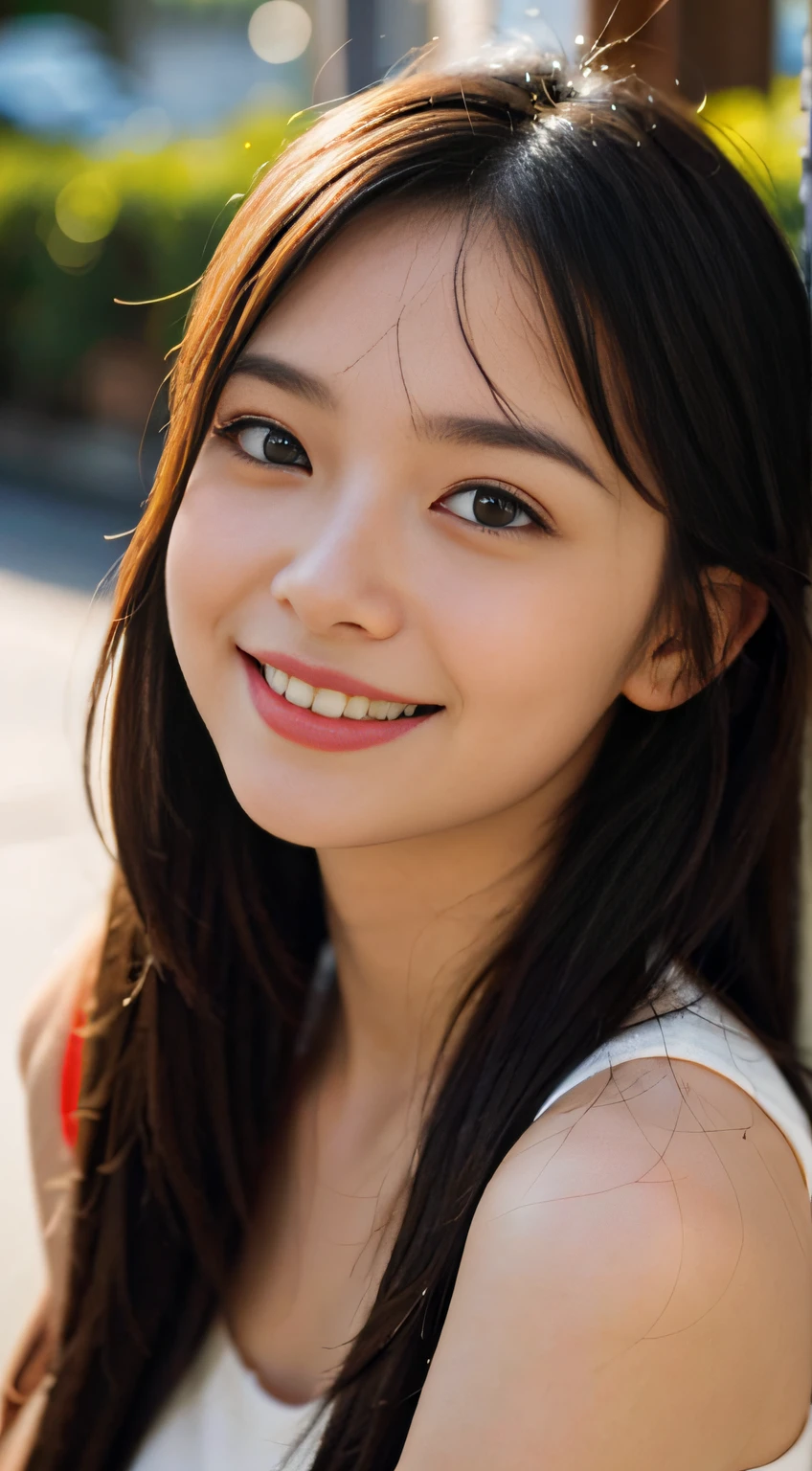 1 pretty girl,happy smile