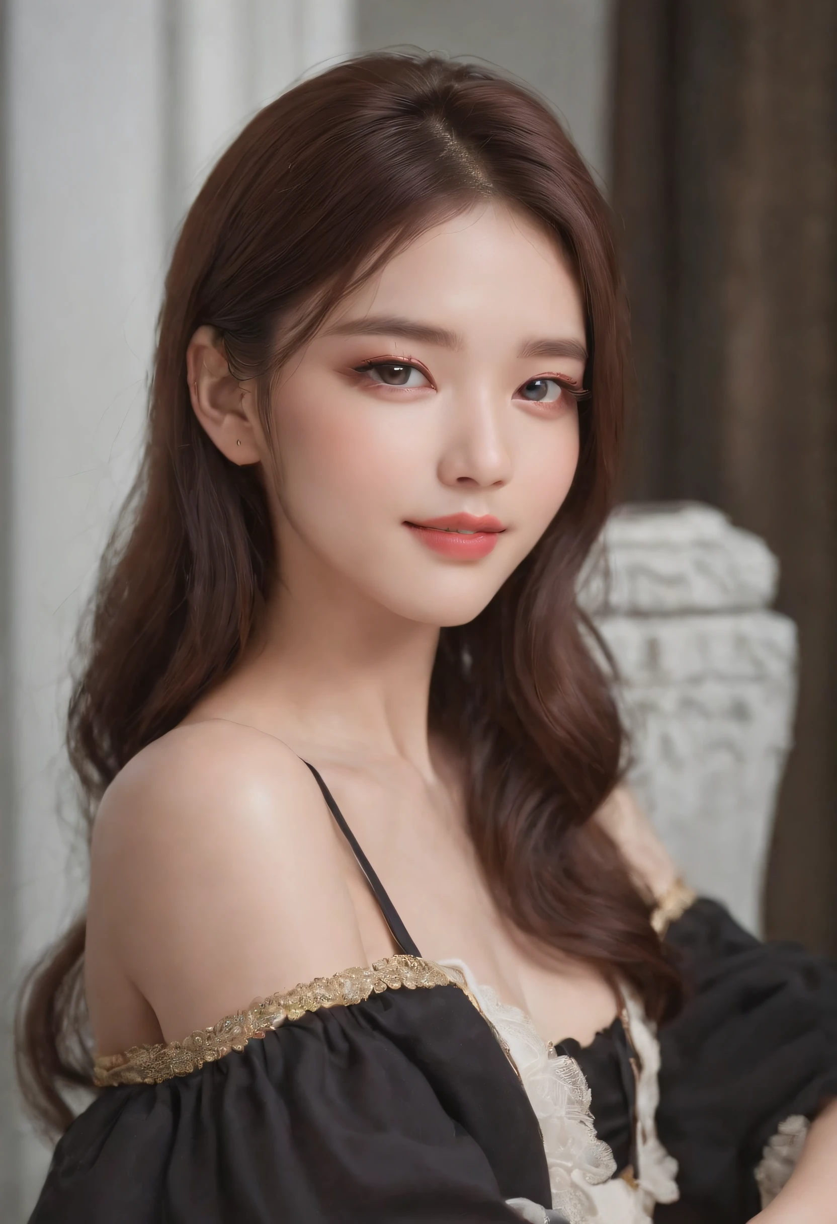 1girl in、Beautiful vintage colors、instagram（Photorealsitic、hight resolution：1.4）、（（Puffy eyes））、Staring at the viewer、、full bodyesbian（8k、RAW Photography、top-quality、​masterpiece：1.2）、（realisitic、Photorealsitic） :1.37)、(foco nítido:1.2)、Professional Writing、photon maping、Radio City、Physically Based Rendering、(de pele branca:1.2)、(small tits:1.2)、Viewer's Perspective、(Middle hair:1.5)、portlate、Purple eye、(silber hair:1.1)、bangss、(symple background:1.4)、独奏、The upper part of the body、realisitic、(​masterpiece:1.4)、(top-quality:1.4)、(glowy skin)、fashionGirl、makeups、a smile(Skinny、Mouth closure、full of shyness:1.3)、(Standing、Black Stewardess Uniform、A Necromancer:1.1)、Medium bust、sexypose、Brown hair、Short Bob、