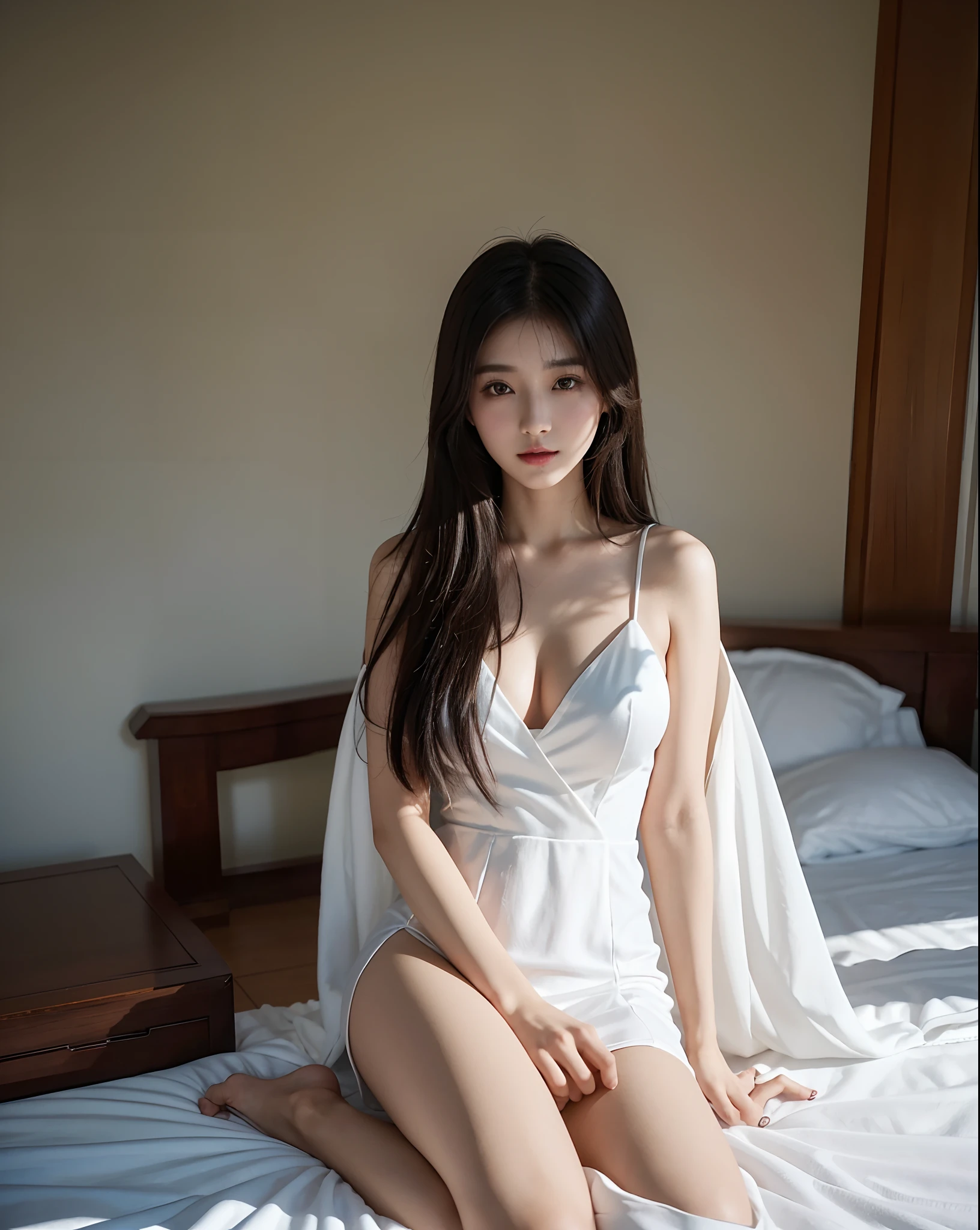 araffe woman in a white dress posing for a picture, trending at cgstation, sexy girl, gorgeous chinese model, korean girl, gorgeous lady, gorgeous young korean woman, captured on canon eos r 6, instagram model, anime thai girl, beautiful south korean woman, open v chest clothes, senna from league of legends, attractive girl, cosplayer, japanese model