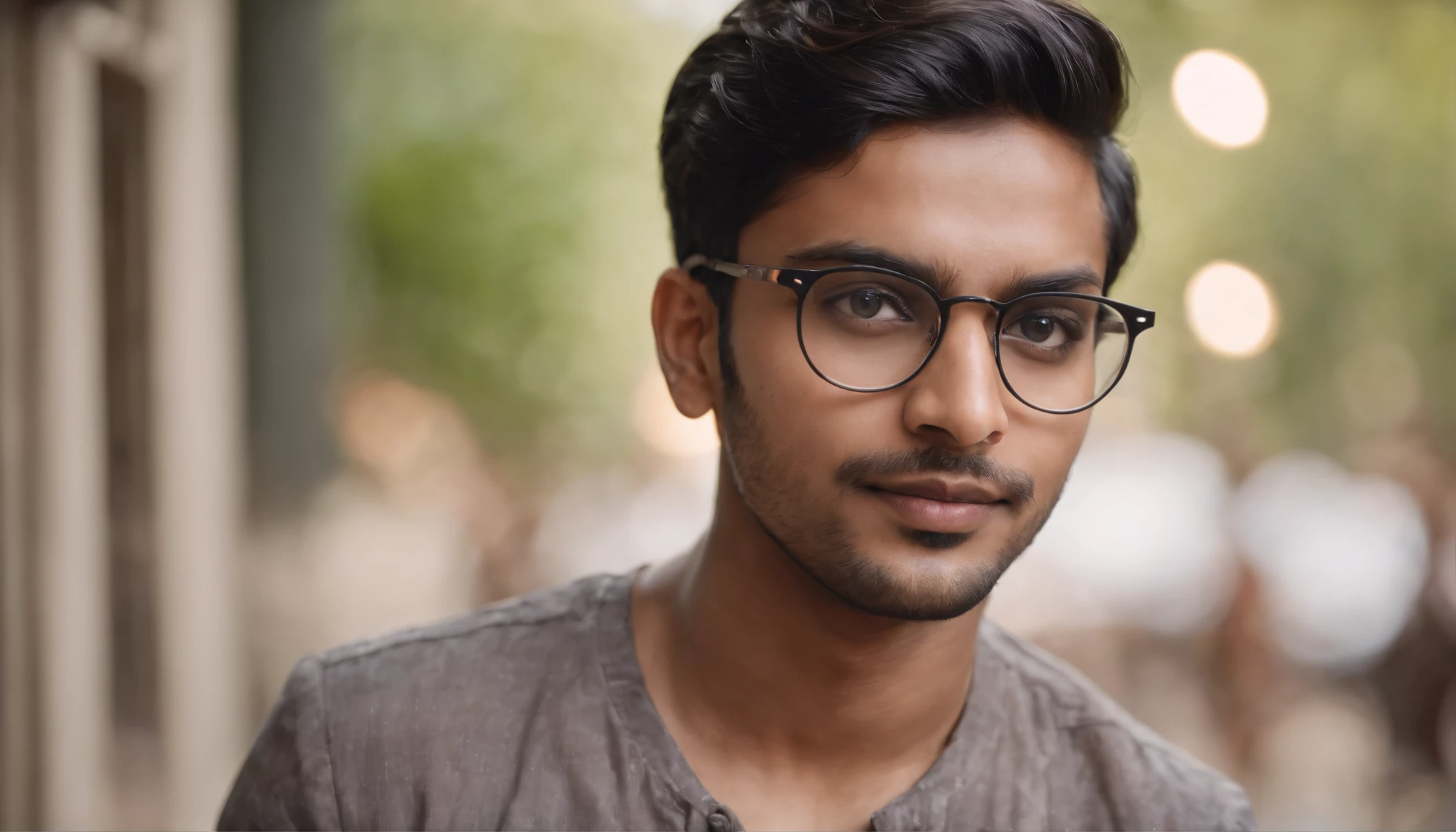 Indian man,20 years of age, spectacles, looking at the camera,cute,smart, realistic,8k,hyper realistic