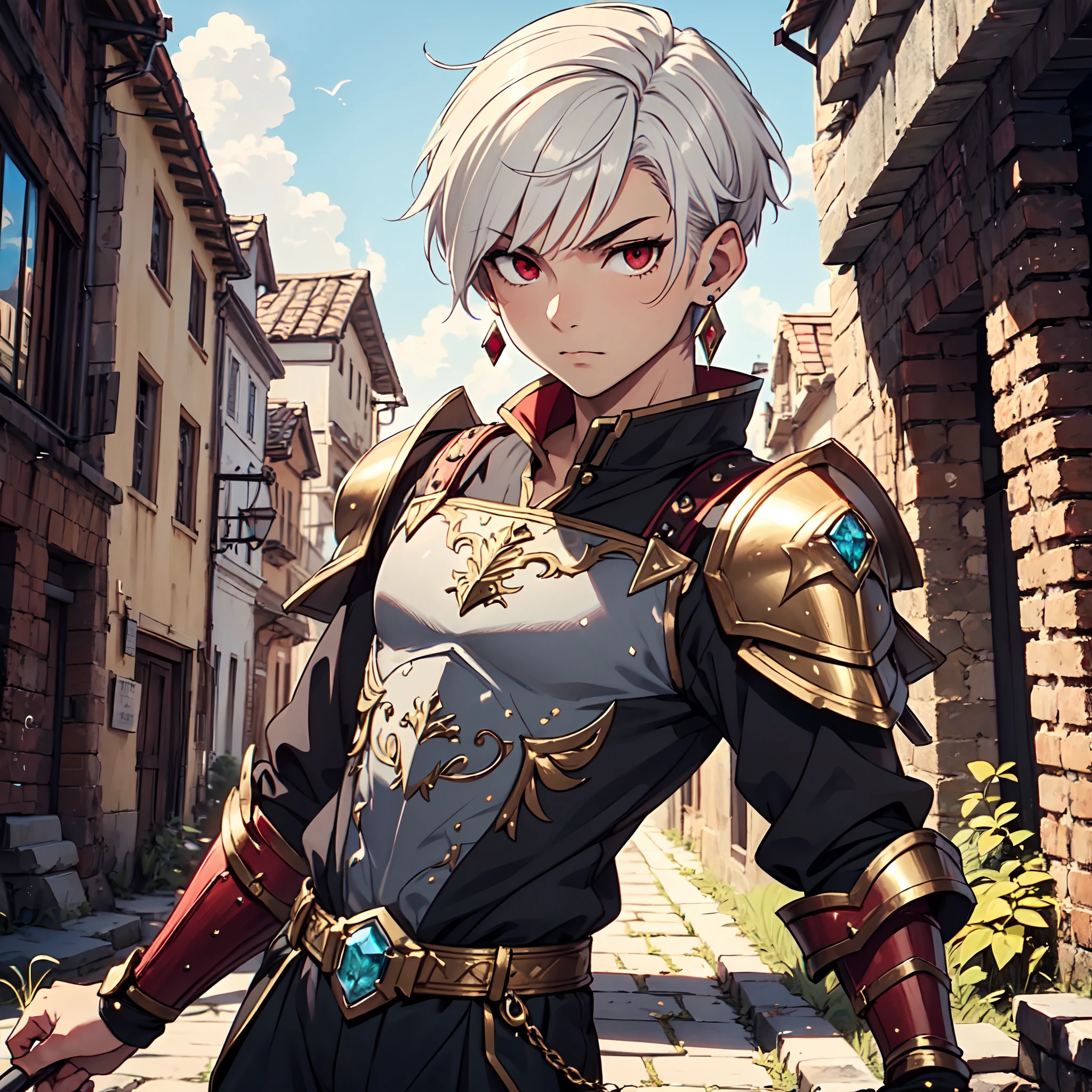 128K Ultra High Definition,
128K Ultra High Quality,
128K Ultra High Resolution,
128K Definition,
128K Quality,
128K Resolution,
Best Definition,
Best Quality,
Best Resolution,
Hyper Detailed,
Hyper Definition,
Hyper Quality,
Hyper Resolution,
Perfectly Detailed,
Perfectly Designed,
Masterpiece,
Body Shot,
Anime,
(((1 Boy))),
(((Handsome))),
(((Short White Hair))),
(((Undercut Hairstyle))),
(((Red Eyes))),
(((Wearing Gem Jeweled Earrings))),
(((Wearing Warrior Armor))),
Ancient Ruins Scenery Background,
