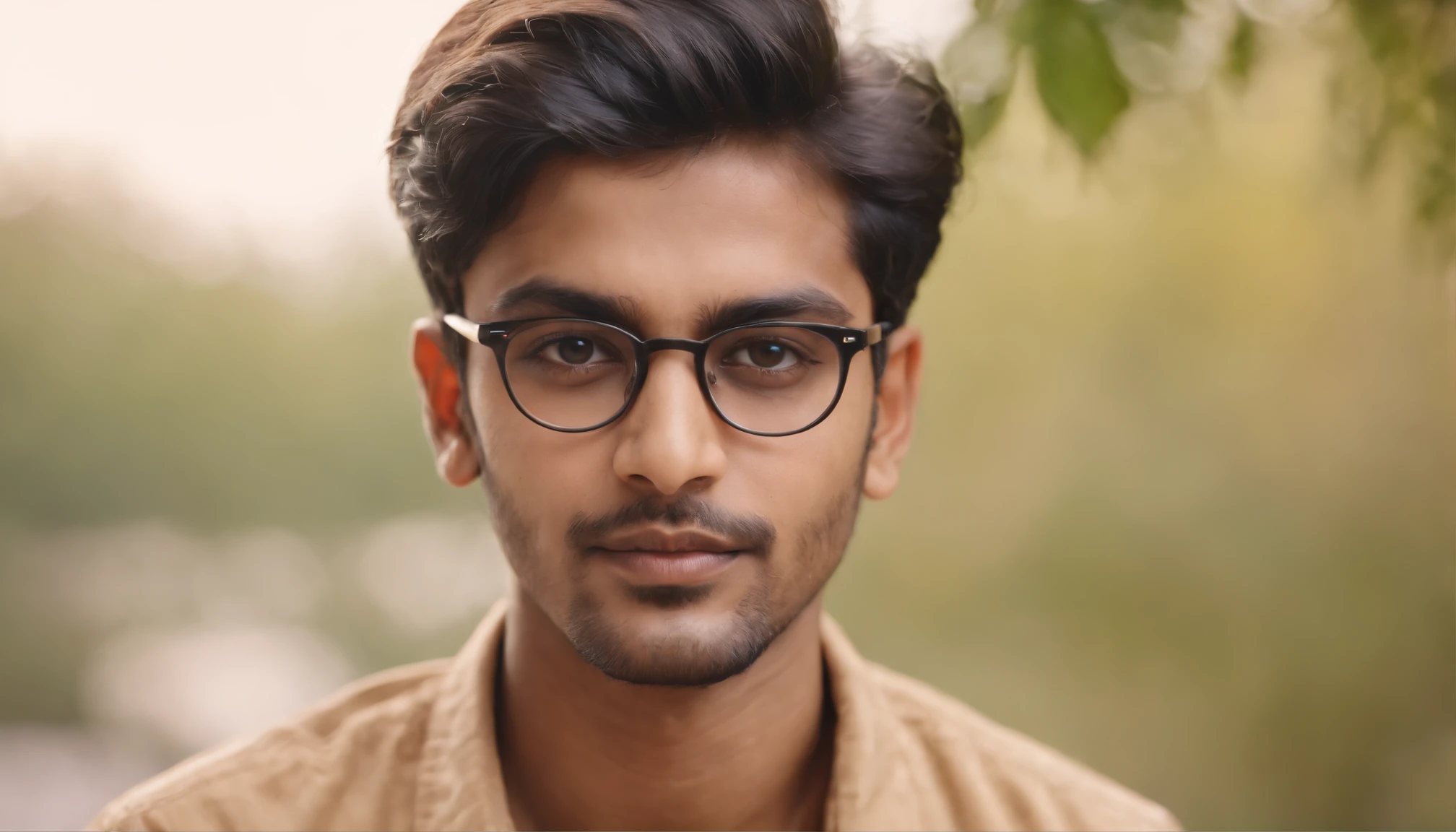 Indian man,20 years of age, spectacles, looking at the camera,cute,smart, realistic,8k,hyper realistic