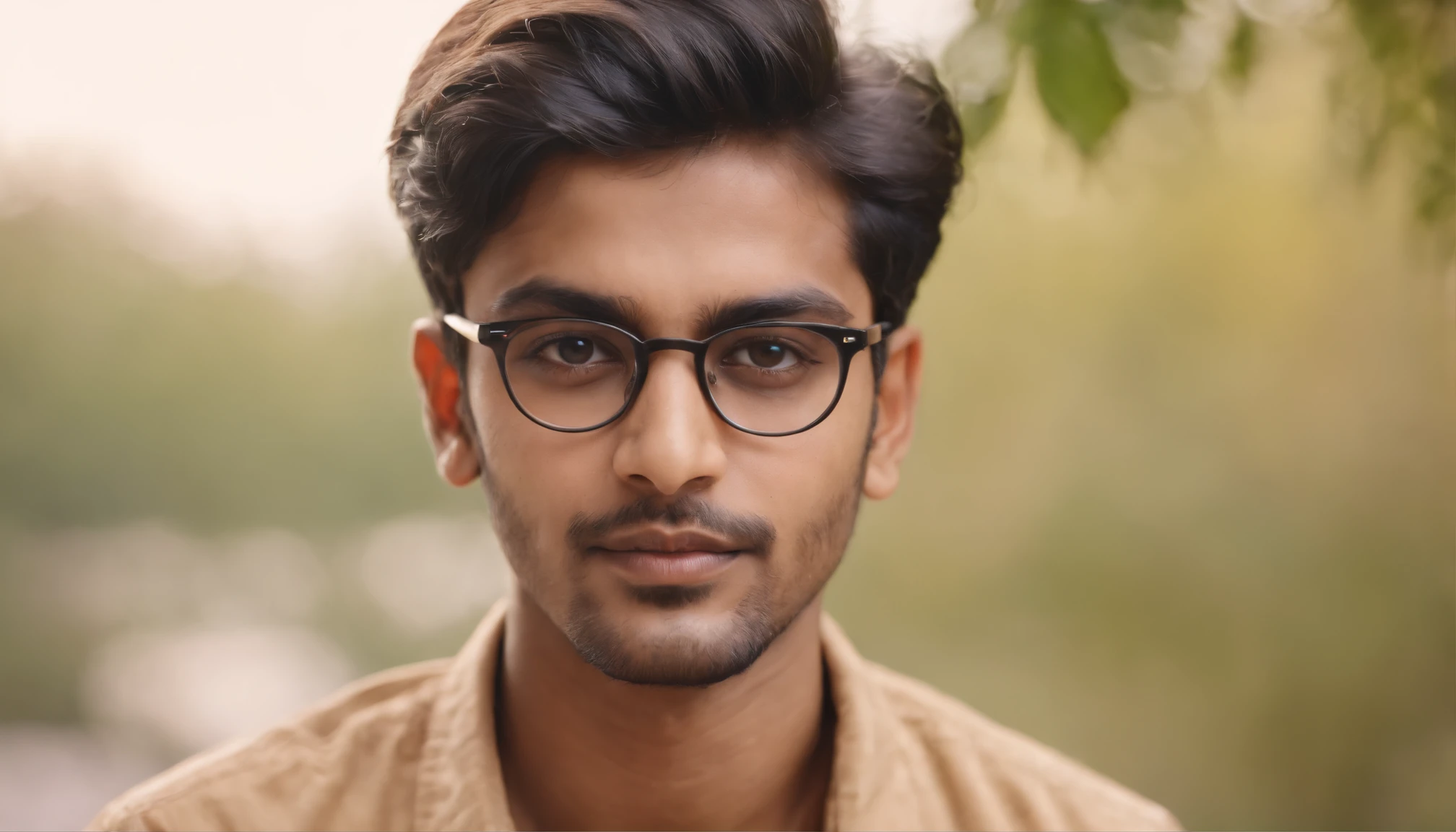 Indian man,20 years of age, spectacles, looking at the camera,cute,smart, realistic,8k,hyper realistic