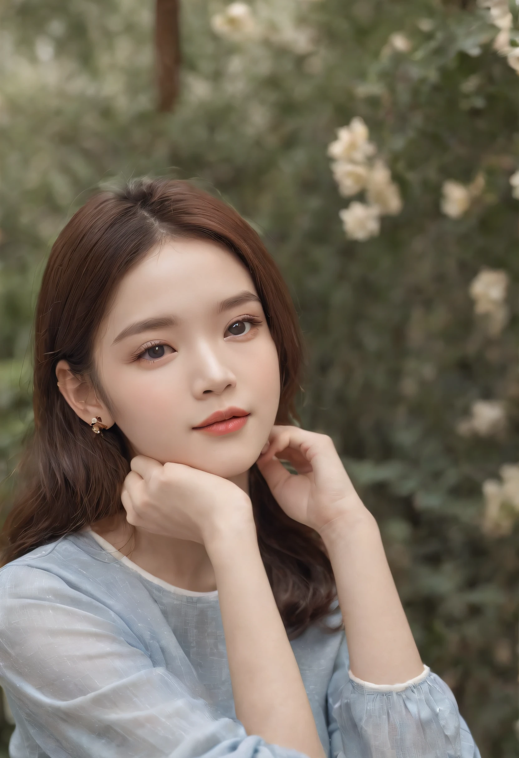 (masterpiece、top-quality)、(photos realistic)、(intricate detailes、A detailed face)、HDR、1girl in、独奏、Cute little girl s、 front-facing view、looking in camera、 Light smile、 various hairstyles、 (Different styles of jacket prints、Top in different styles、Different styles of pants)、 appearance々Earrings、 Variety of necklaces、 appearance々Bracelets、 huge-breasted:0.3、 wide-hips:0.4、