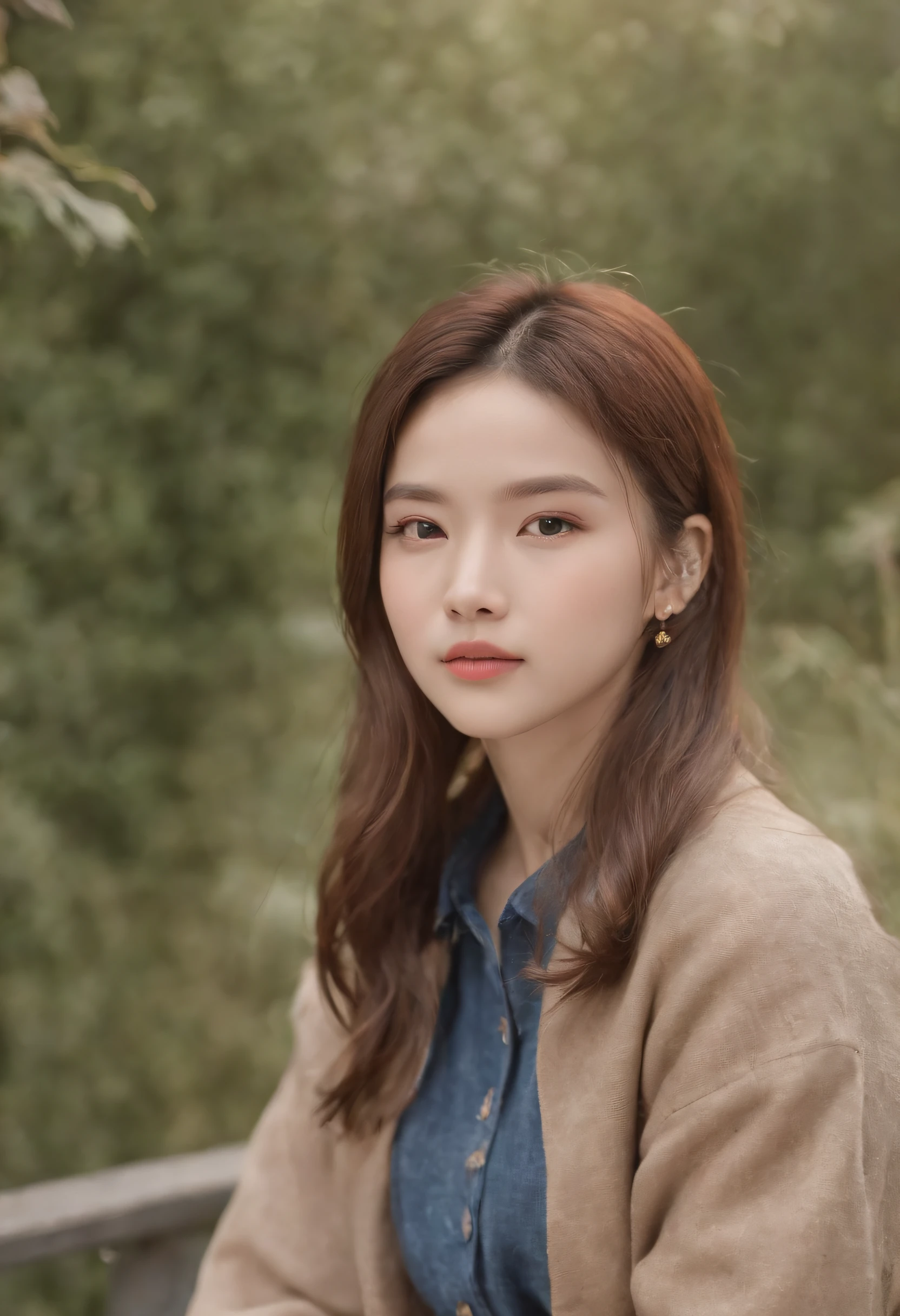 (masterpiece、top-quality)、(photos realistic)、(intricate detailes、A detailed face)、HDR、1girl in、独奏、Cute little girl s、 front-facing view、looking in camera、 Light smile、 various hairstyles、 (Different styles of jacket prints、Top in different styles、Different styles of pants)、 appearance々Earrings、 Variety of necklaces、 appearance々Bracelets、 huge-breasted:0.3、 wide-hips:0.4、