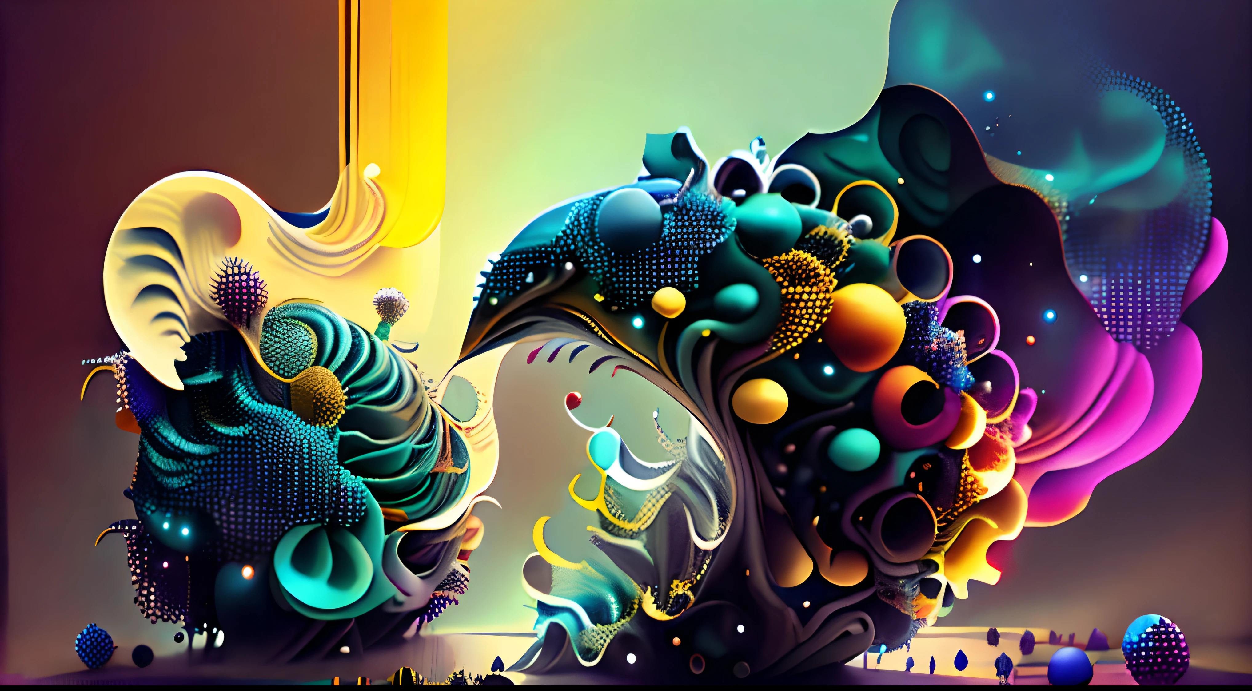 Obra de Arte abstracto multicolor en movimiento.Arte de Alberto Severo. Un primer plano de chorros y corrientes de metales preciosos fundidos que chocan entre si y forman , inmensas cantdades de gotas multicolores y chorros metalicos de oro, plata, cobre mercurio, que burbujean ,explotan ,remolinean y fluyen y ocupan todo el espacio, nubes de fluidos de colores metalicos dorados, plateados, cobrizos brillantes y tornasolados,burbujas tornasoladas, ,remolinos de gotas tornasoladas que giran y escapan.Crea una fascinante obra de arte abstracta con un enfoque en la fluidez y el movimiento. Utilice una paleta de colores rica y diversa, Blend tones seamlessly to evoke a sense of continuous movement, Background of psychedelic fuids in motion. Arte de los fluidos en movimiento
