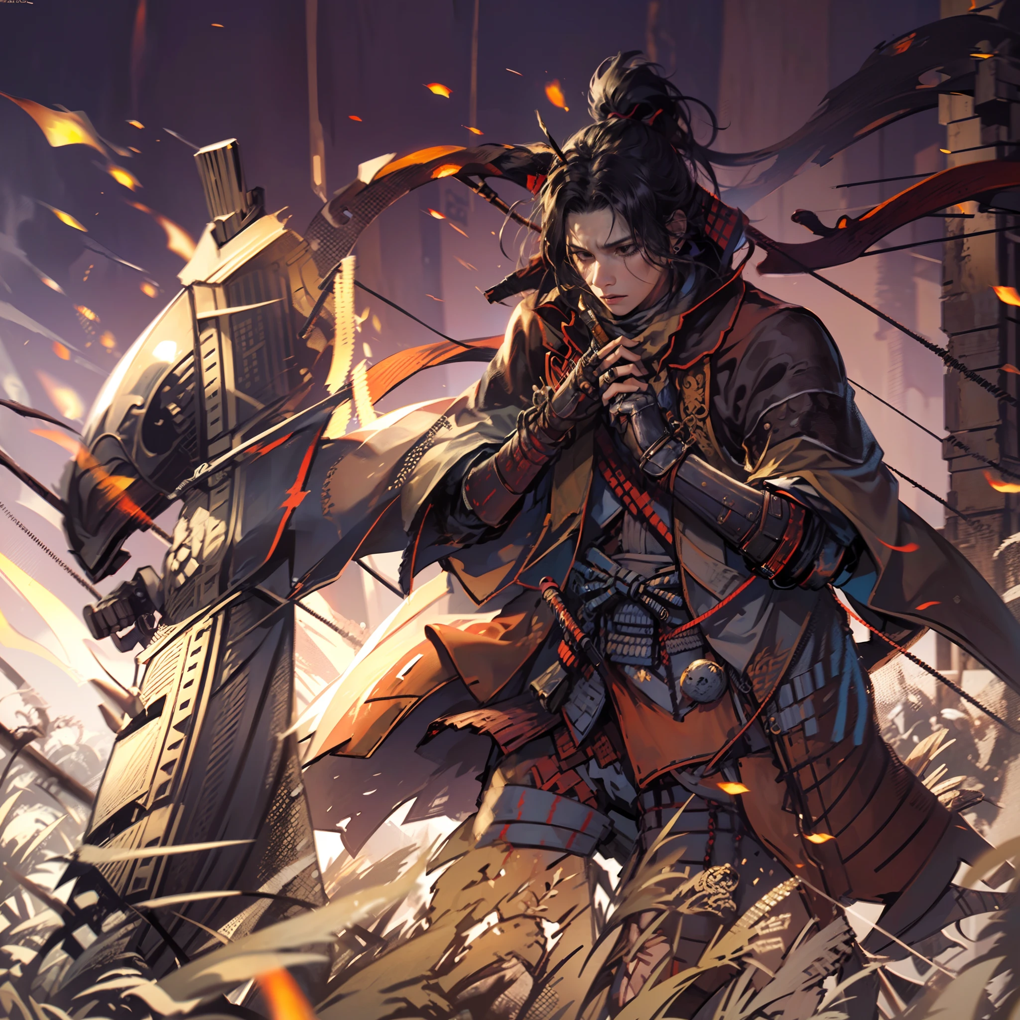 1hombre, solamente, Anillo Elden, meditando junto antorcha, sentado junto al fuego, transmitido por la sangre, Almas oscuras, (((Las sombras de SEKIRO mueren dos veces))),