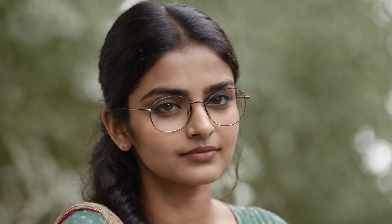 Indian woman,20 years of age, spectacles, looking at the camera,cute,smart, realistic,8k,hyper realistic