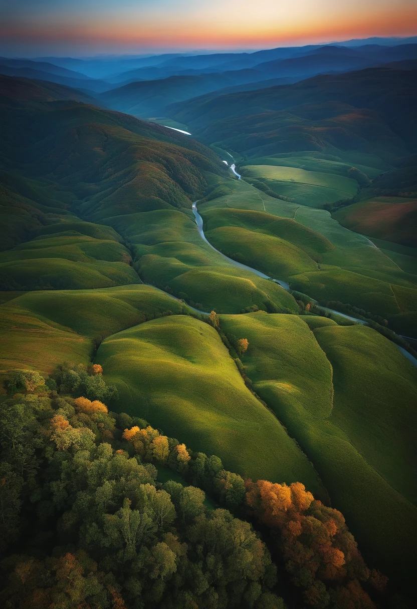 a large landscape seen from the very above sky