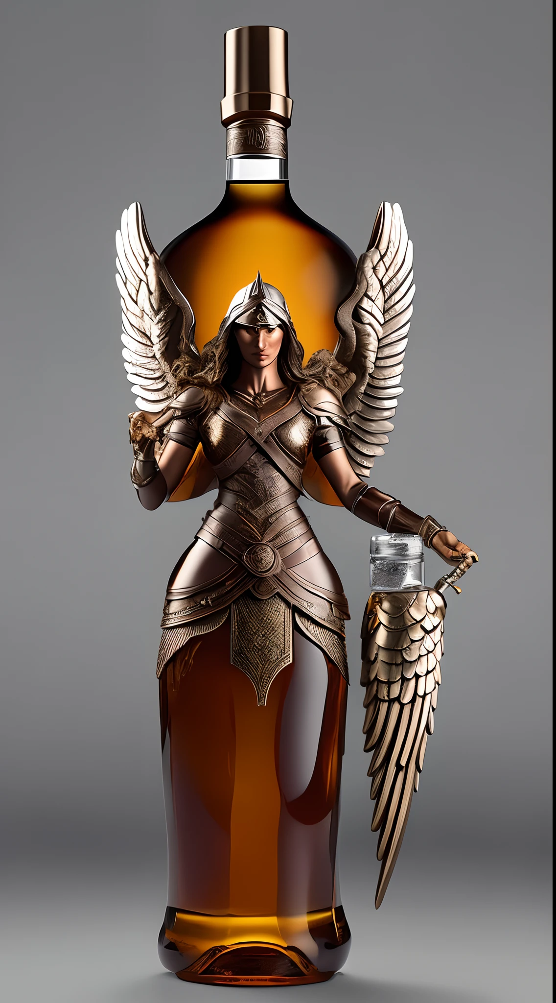 Heroes of new earth valkyrie brand brandy, exquisite bottle, single bottle, valkyrie holding a bottle