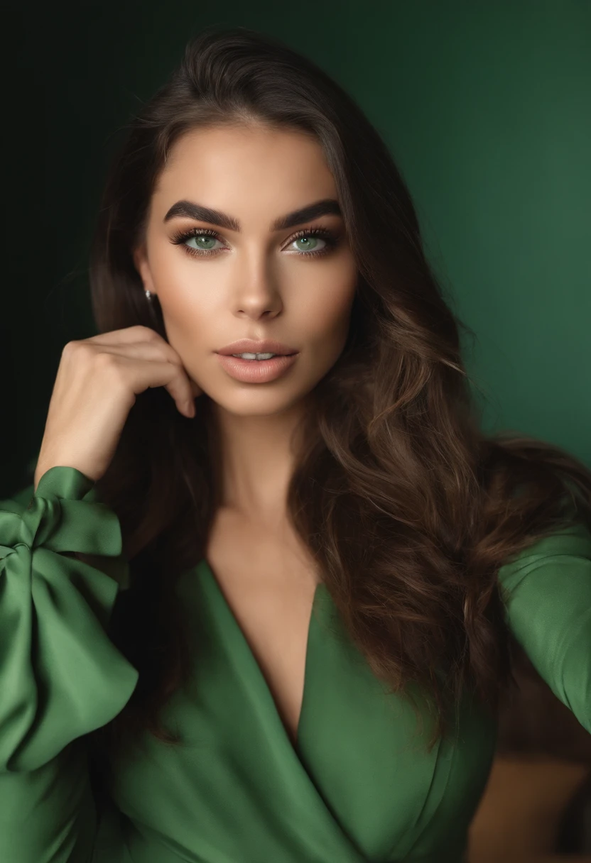 mulher arafed com uma regata branca e um colar, menina sexy com olhos verdes, Retrato Sophie Mudd, cabelos castanhos e olhos grandes, selfie de uma jovem mulher, Olhos do quarto, Violeta Myers, sem maquiagem, maquiagem natural, Looking directly at the camera, Rosto com ArtGram, maquiagem sutil, Impressionante tiro de corpo inteiro, olhos verdes penetrantes
