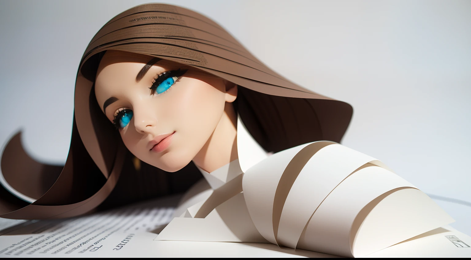 Paper Craft Semi-Solid young woman