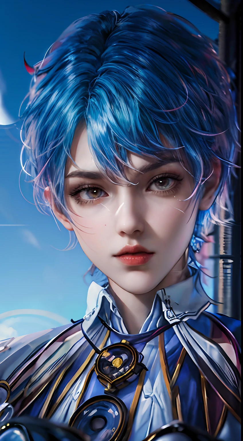 extreme closeup portrait of a pretty woman walking,Nagara(azur lane),(origin),school_uniform,1girll,Solo,Outdoors, view the viewer,, ,Masterpiece, Best quality, Ultra-detailed, illustration,all Body