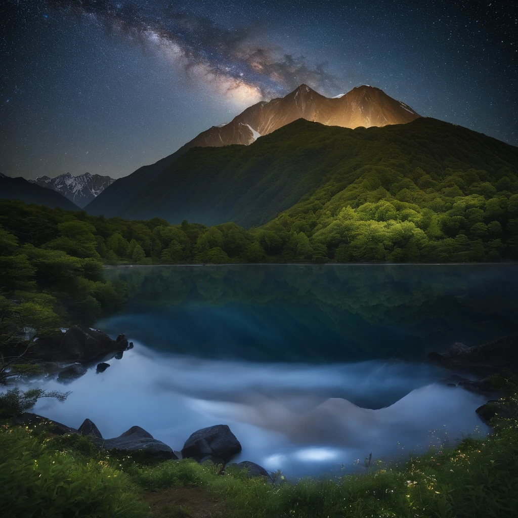 Master Parts、Superior Quality、superior image quality、The 8k quality、Beautiful pictures of the starry sky、magnifica、Arched Milky Way、Northern Alps in Japan