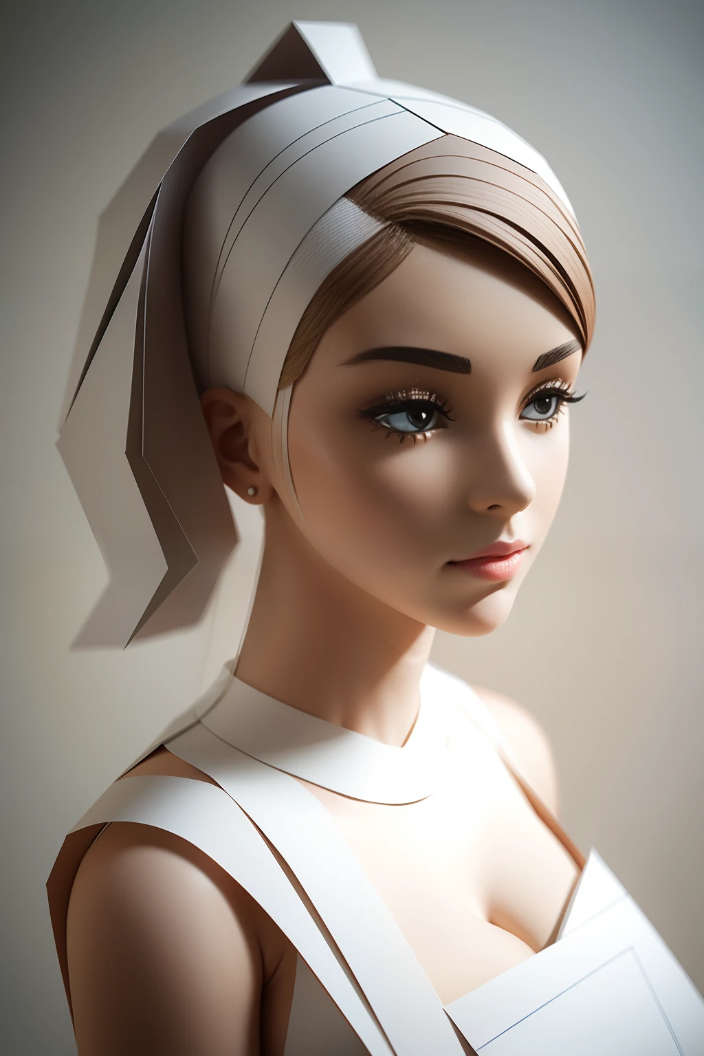 Paper Craft Semi-Solid young woman