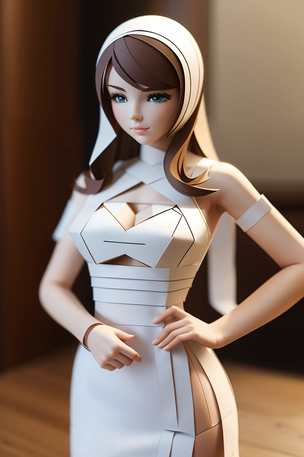 Paper Craft Semi-Solid young woman