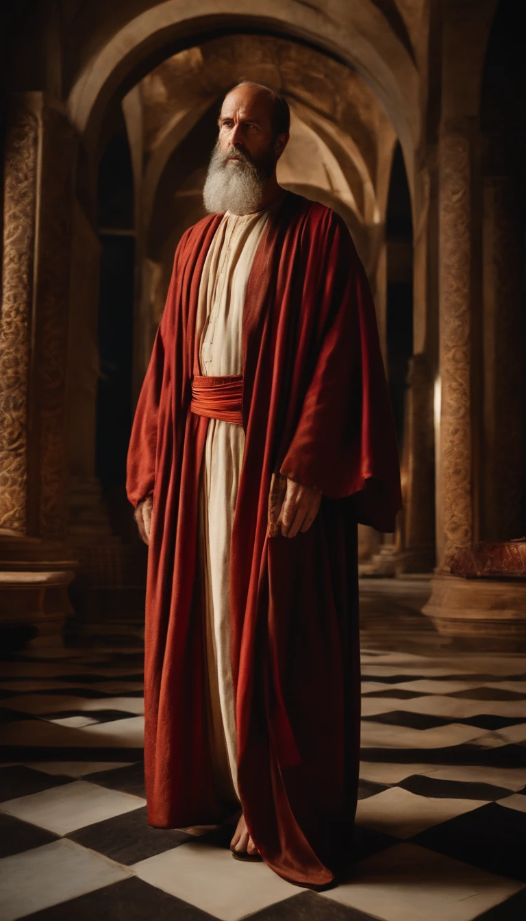 The apostle Paul looked at the screen, Long clothes, religion, Ultra photo realsisim