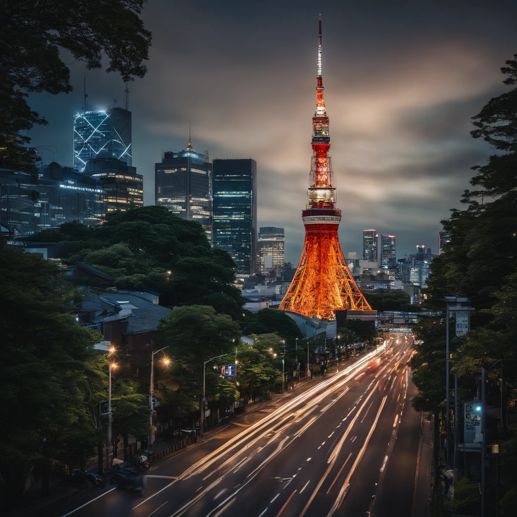 Master Parts、Superior Quality、superior image quality、The 8k quality、Beautiful pictures of the starry sky、magnifica、Arched Milky Way、Tokyo Tower、night view of Tokyo