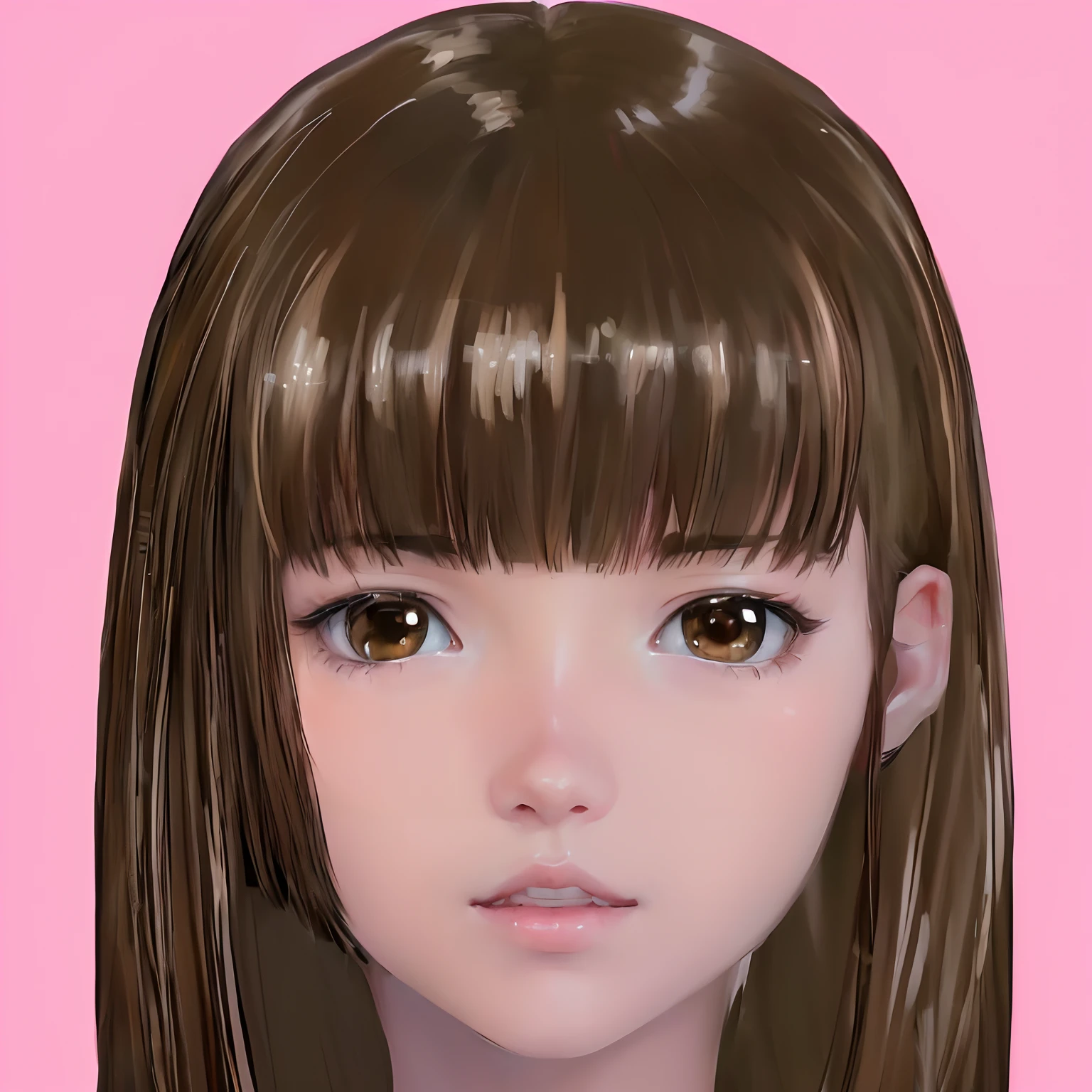 There is a digital painting of a girl with brown hair, kawaii realistic portrait, detailed anime soft face, semi realistic anime, realistic young anime girl, extra detailed face, realistic anime face, high detailed face anime, made with anime painter studio, semirealistic anime style, cute natural anime face, realistic anime 3 d style, face anime portrait