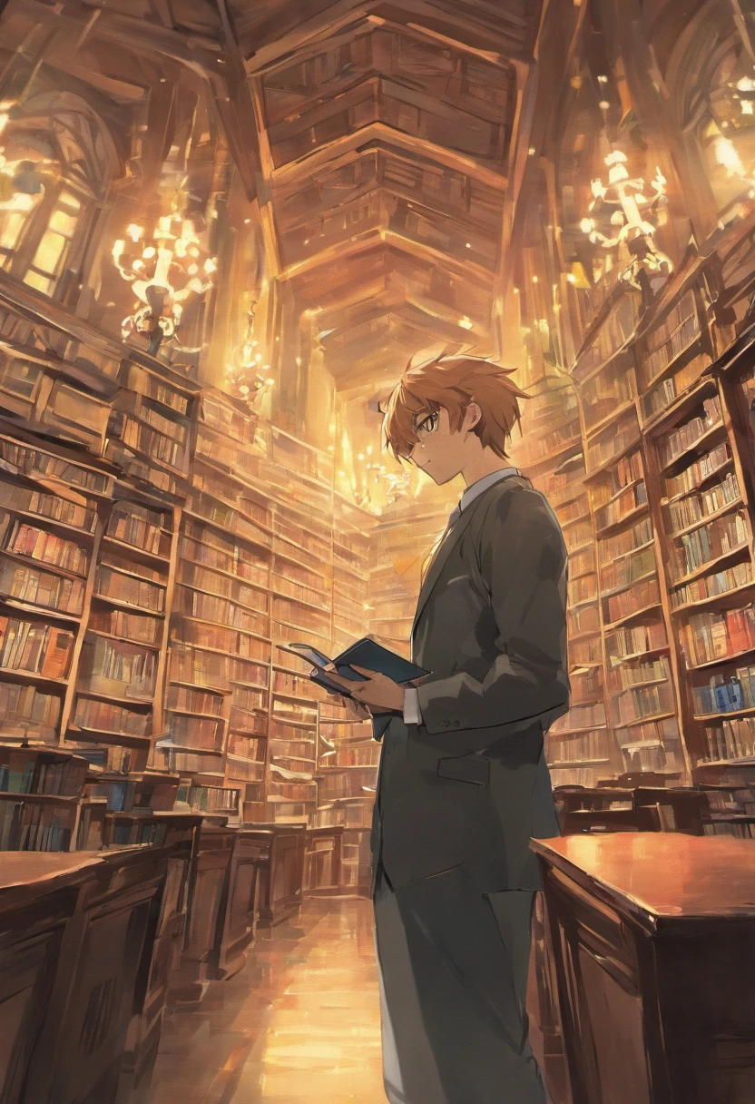 Man studying in the library