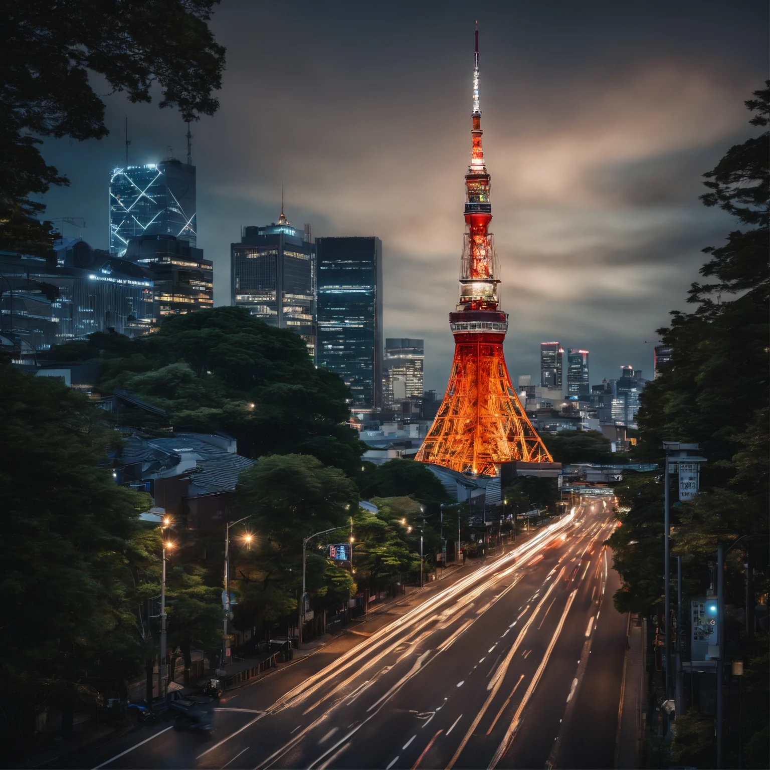 Master Parts、Superior Quality、superior image quality、The 8k quality、Beautiful pictures of the starry sky、magnifica、Arched Milky Way、Tokyo Tower、night view of Tokyo