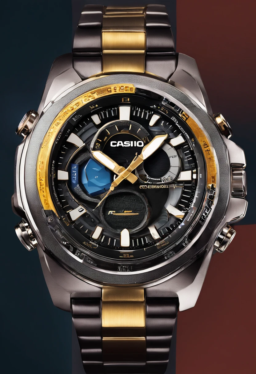 Casio watch in case with dark background