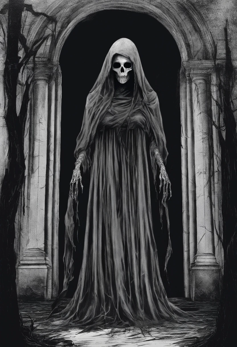 The female ghost of the cemetery