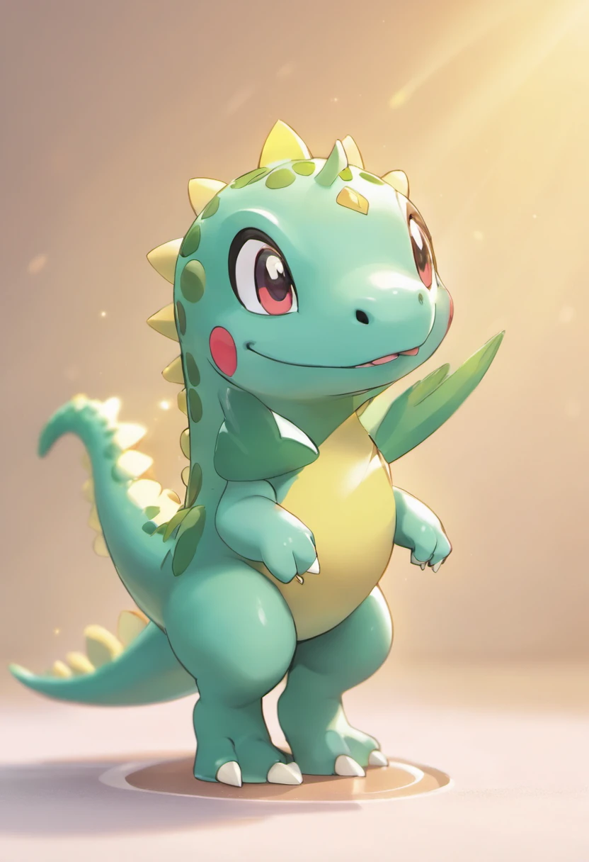 Cute Cute Dinosaur,popmart blind box,Bright background,3D Art,deep depth of field,Pixar Trend,Hyper realisitc,Ray Thrashing,intricate detailed,Motion Light,Full Body Esbian,Stand on your feet.