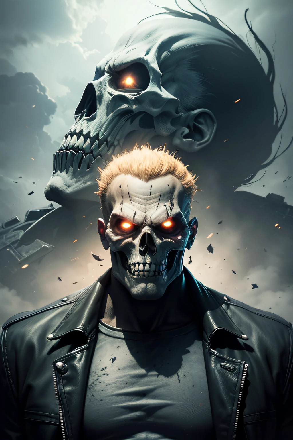 Face of the gravedigger from the movie Ghost Rider