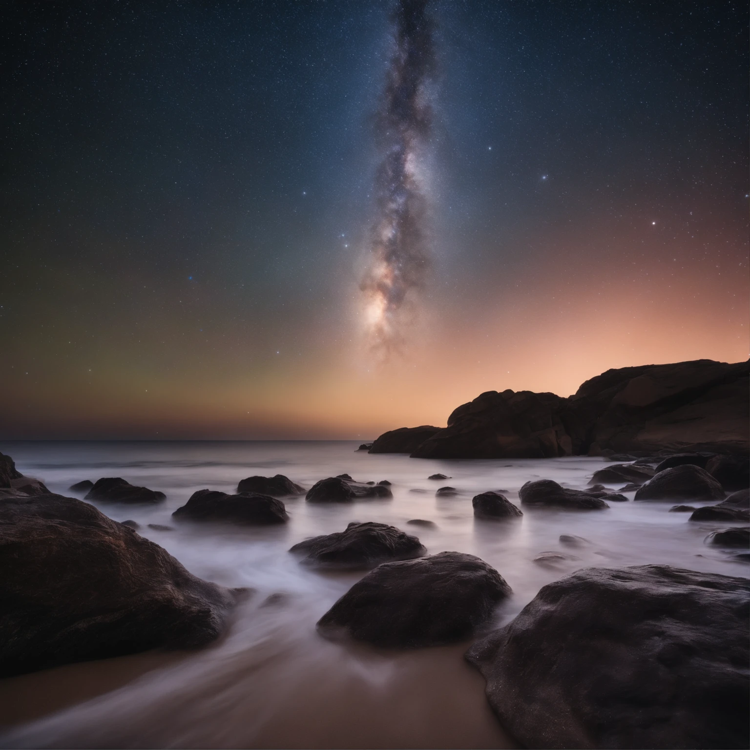 Master Parts、Superior Quality、superior image quality、The 8k quality、Beautiful pictures of the starry sky、magnifica、Arched Milky Way:1.9、a dolphin