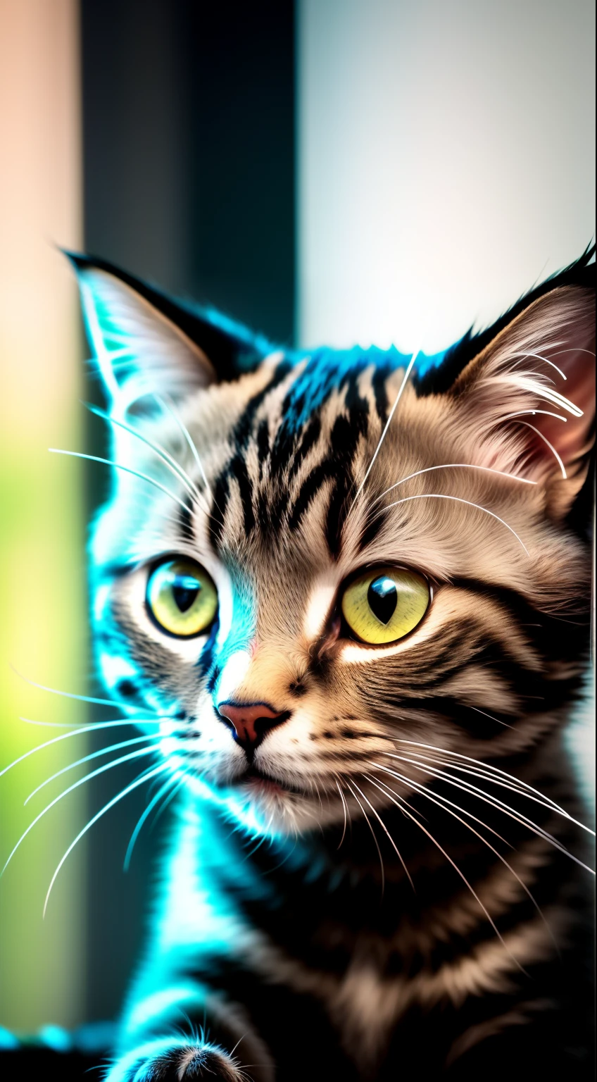 a cute kitten made out of metal, (cyborg:1.1), ([tail | detailed wire]:1.3), (intricate details), hdr, (intricate details, hyperdetailed:1.2), cinematic shot, vignette, centered